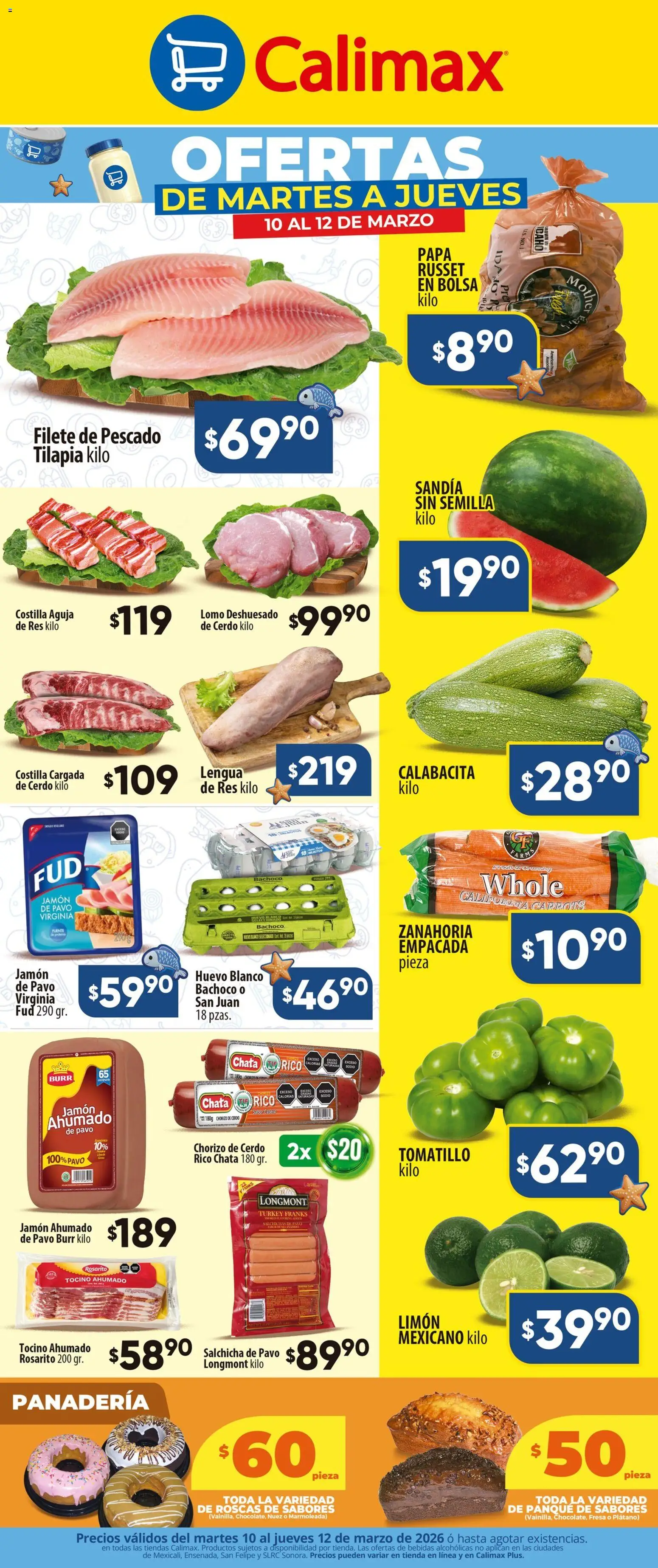 Nuevas ofertas de Calimax válidas en toda la República Mexicana desde el 10.03.2026. ¡Encuentra las mejores ofertas en Calimax folleto! | Página: 2 | Productos: Bolsa, Jamón, Cerdo, Res