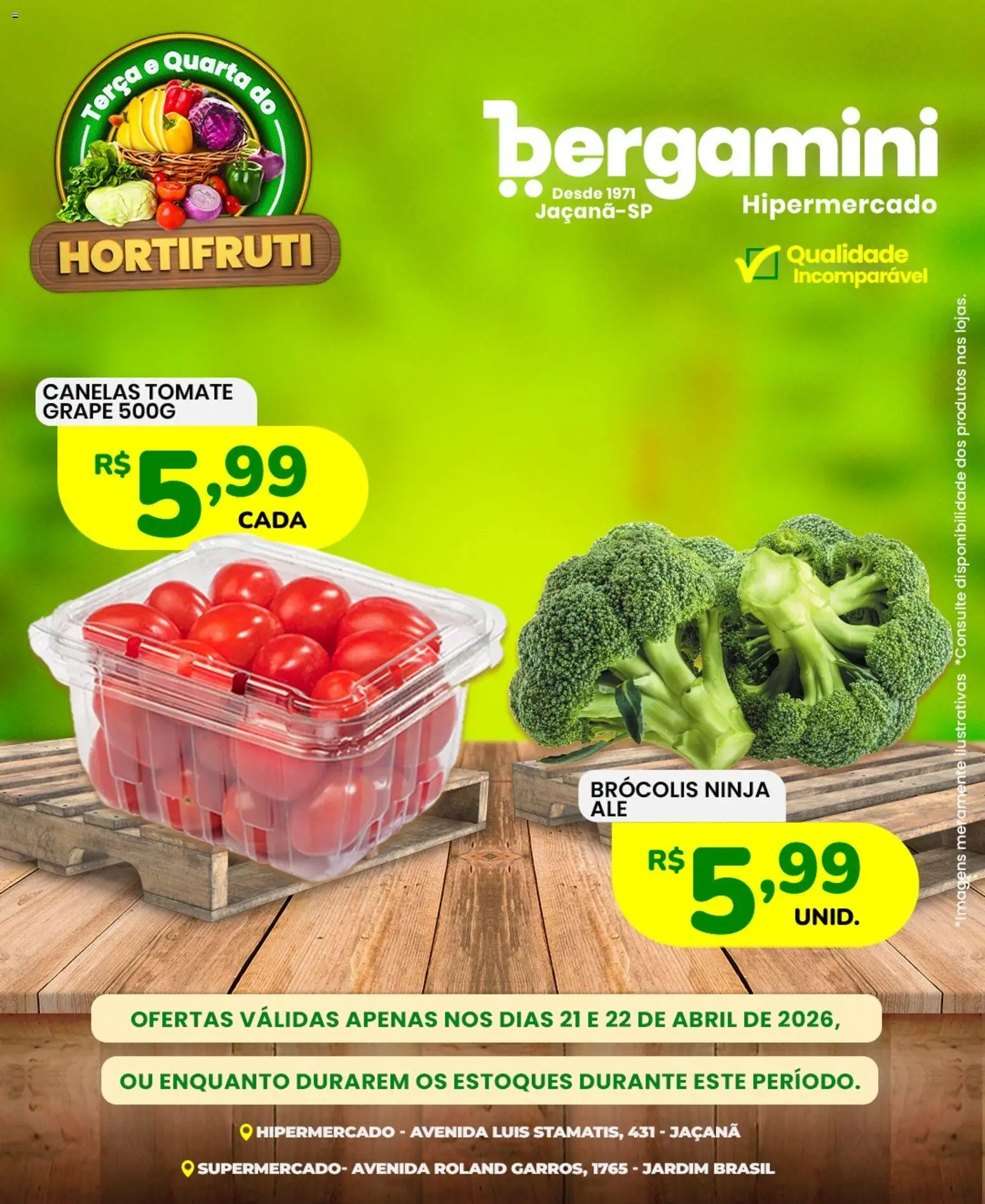 Supermercado Bergamini Folheto - válido de 21.04.2026 | Página: 5 | Produtos: Brócolis