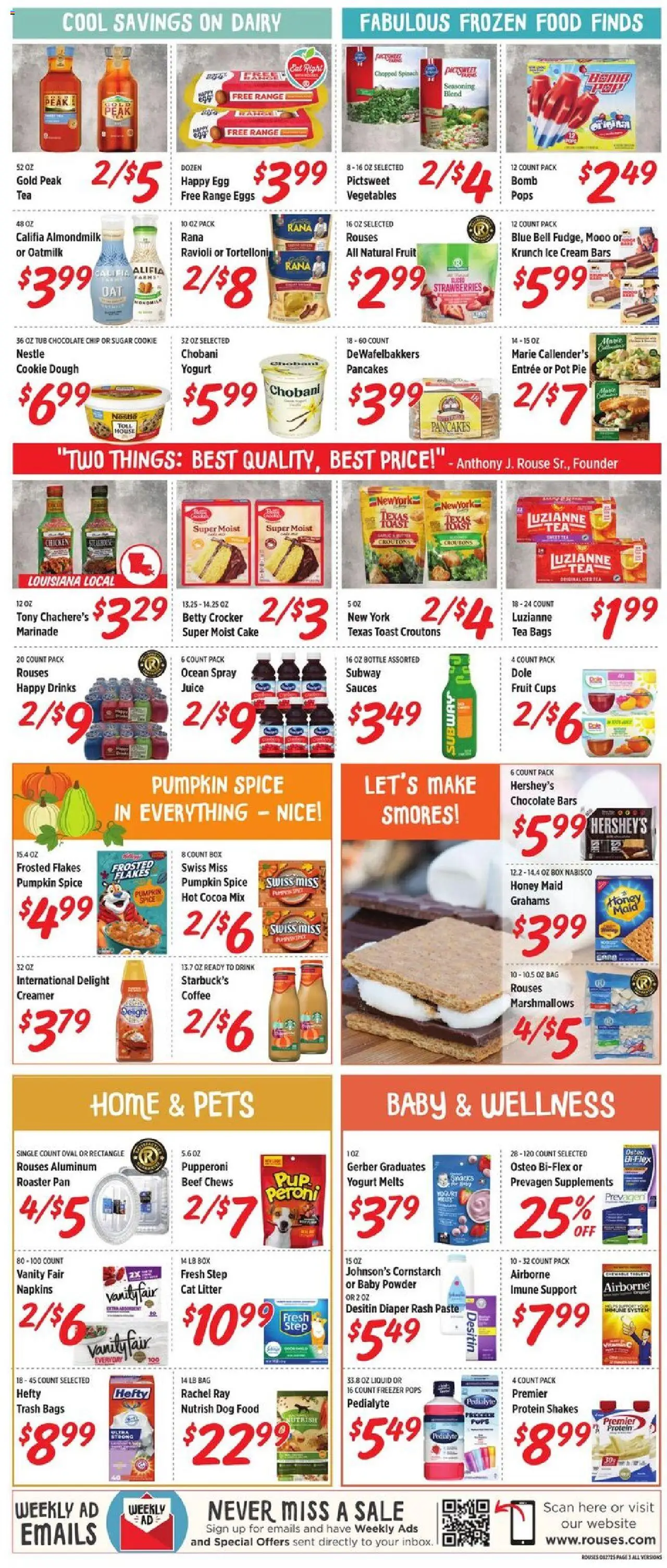 Rouses Weekly Ad - valid from 27.08.2025 | Page: 6 | Products: Coffee, Juice, Tea, Flakes