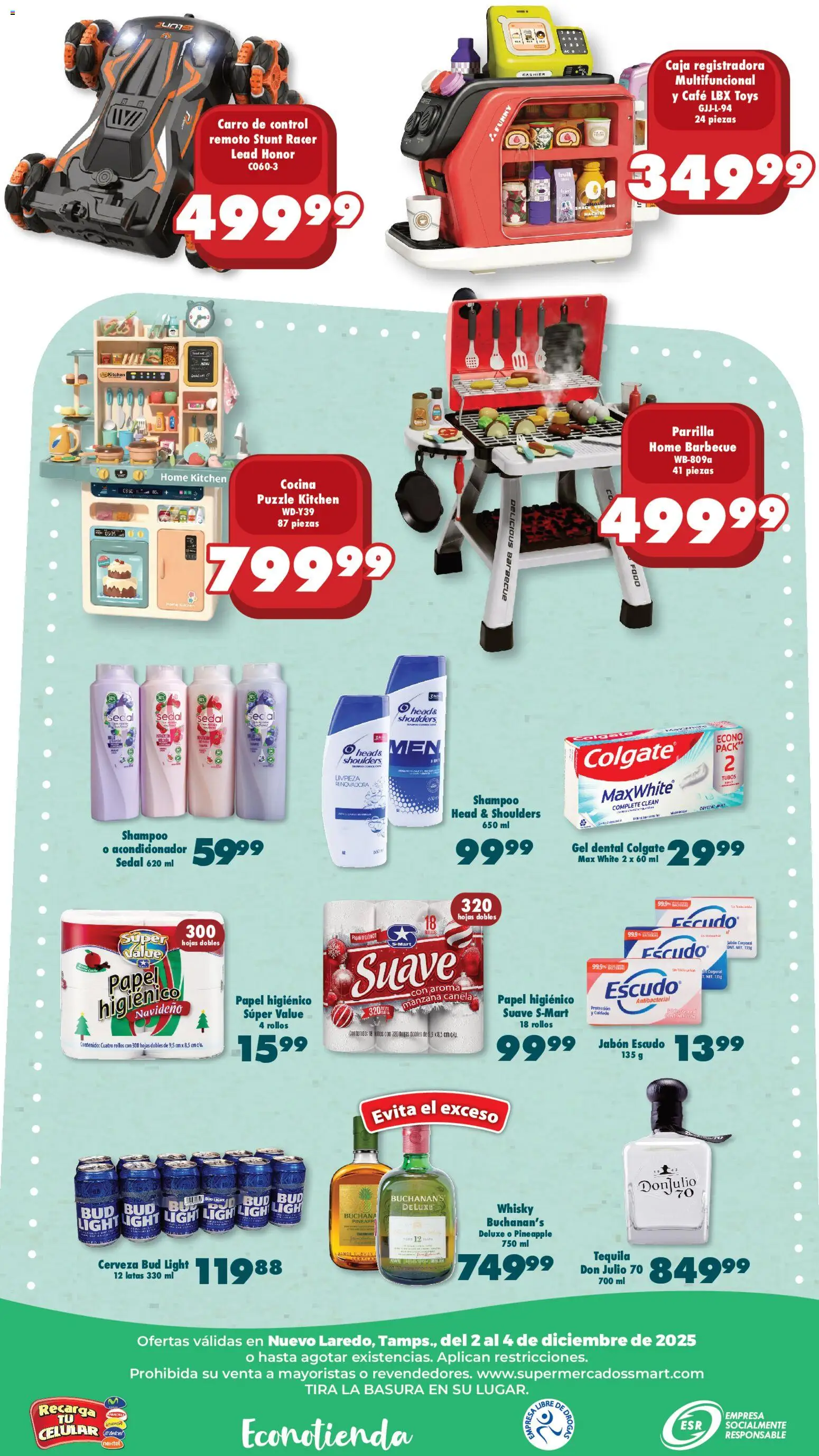 Nuevas ofertas de S-Mart válidas en toda la República Mexicana desde el 02.12.2025. ¡Encuentra las mejores ofertas en S-Mart folleto Nuevo Laredo! | Página: 3 | Productos: Café, Cerveza, Control remoto, Caja