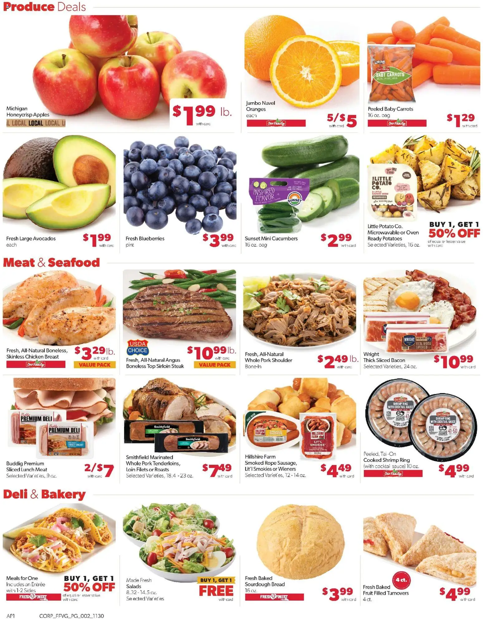 Family Fare Weekly Ad - valid from 30.11.2025 | Page: 2 | Products: Oranges, Potatoes, Seafood, Sausage