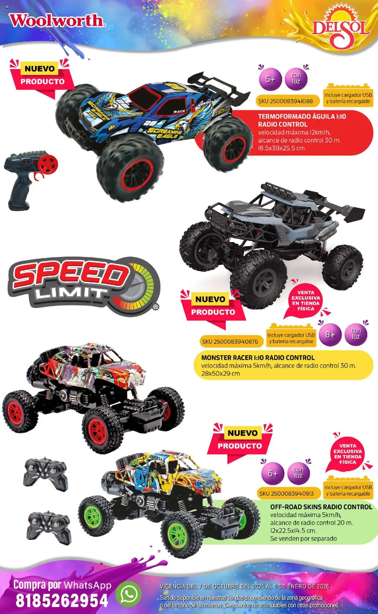 Nuevas ofertas de Del Sol y Woolworth válidas en toda la República Mexicana desde el 07.10.2025. ¡Encuentra las mejores ofertas en Del Sol y Woolworth - Catálogo Castillo Del Juguete! | Página: 182 | Productos: Usb, Radio, Cargador, Batería