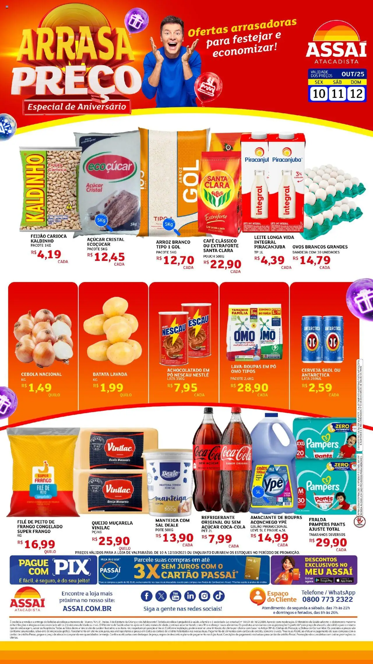 Assaí Atacadista Folheto - válido de 11.10.2025 | Página: 1 | Produtos: Base, Telefone, Frango, Amaciante