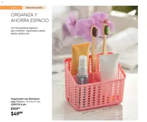 Vista previa de Organizador con divisiones rosa Plástico. 14 x 9 x 11 cm (200374) 6 pts, Pink plastic organizer with divisions, dimensions 14 x 9 x 11 cm., nuevo folleto de la tienda, válido en México a partir del 02.04.2026 | Página: 94