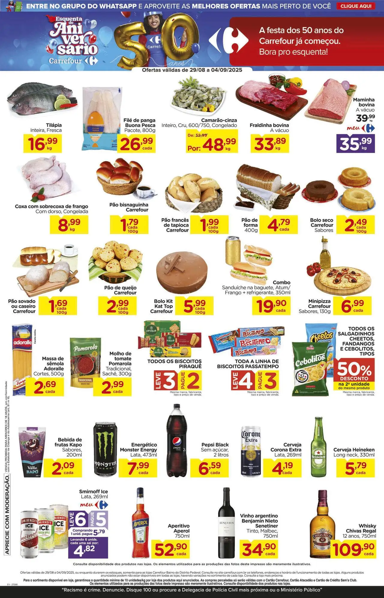 Carrefour Bairro Folheto - válido de 29.08.2025 | Página: 3 | Produtos: Queijo, Vinho, Heineken, Biscoitos