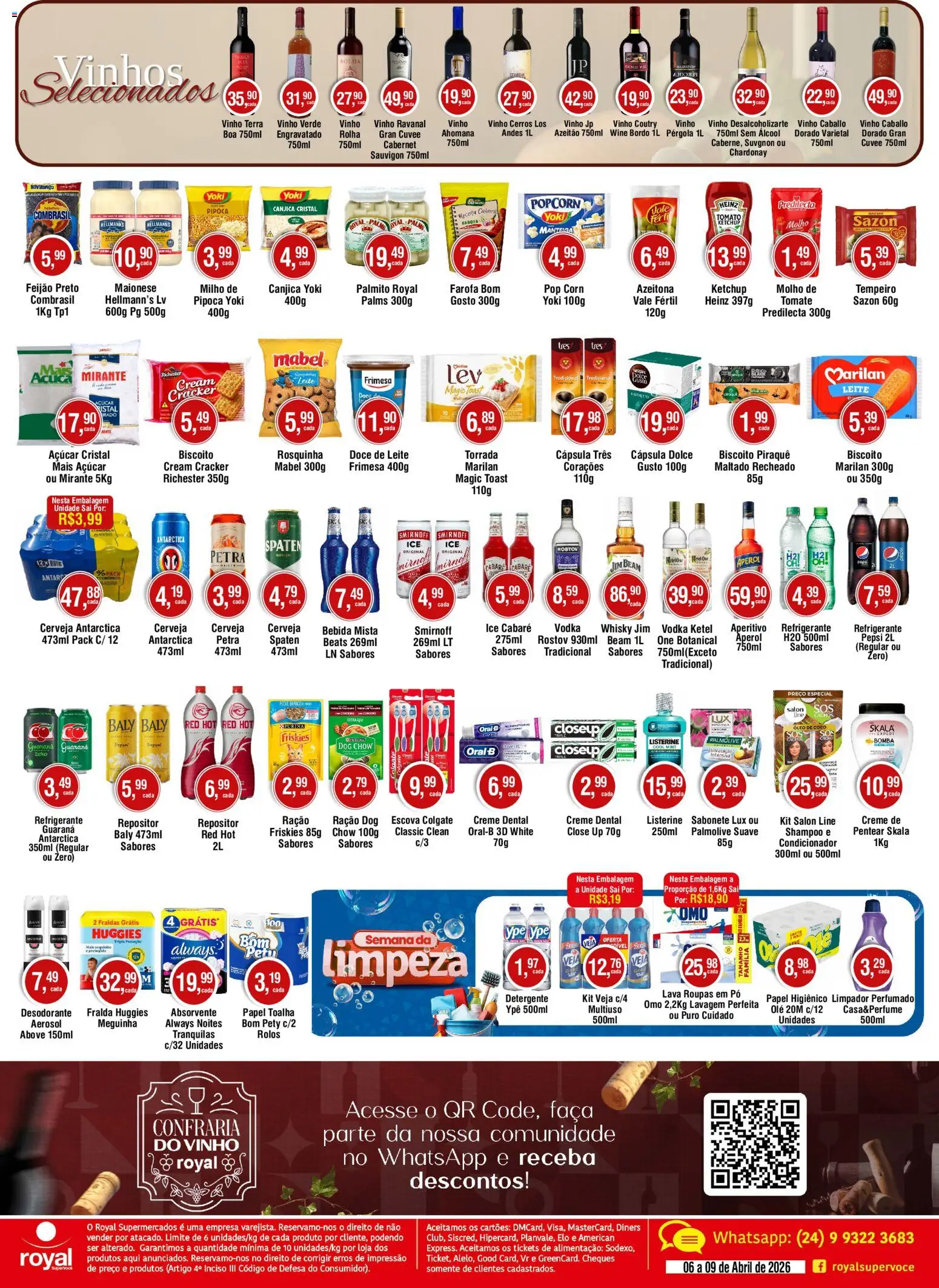 Royal Supermercados Folheto - válido de 06.04.2026 | Página: 2 | Produtos: Desodorante, Cerveja, Farofa, Papel higiênico