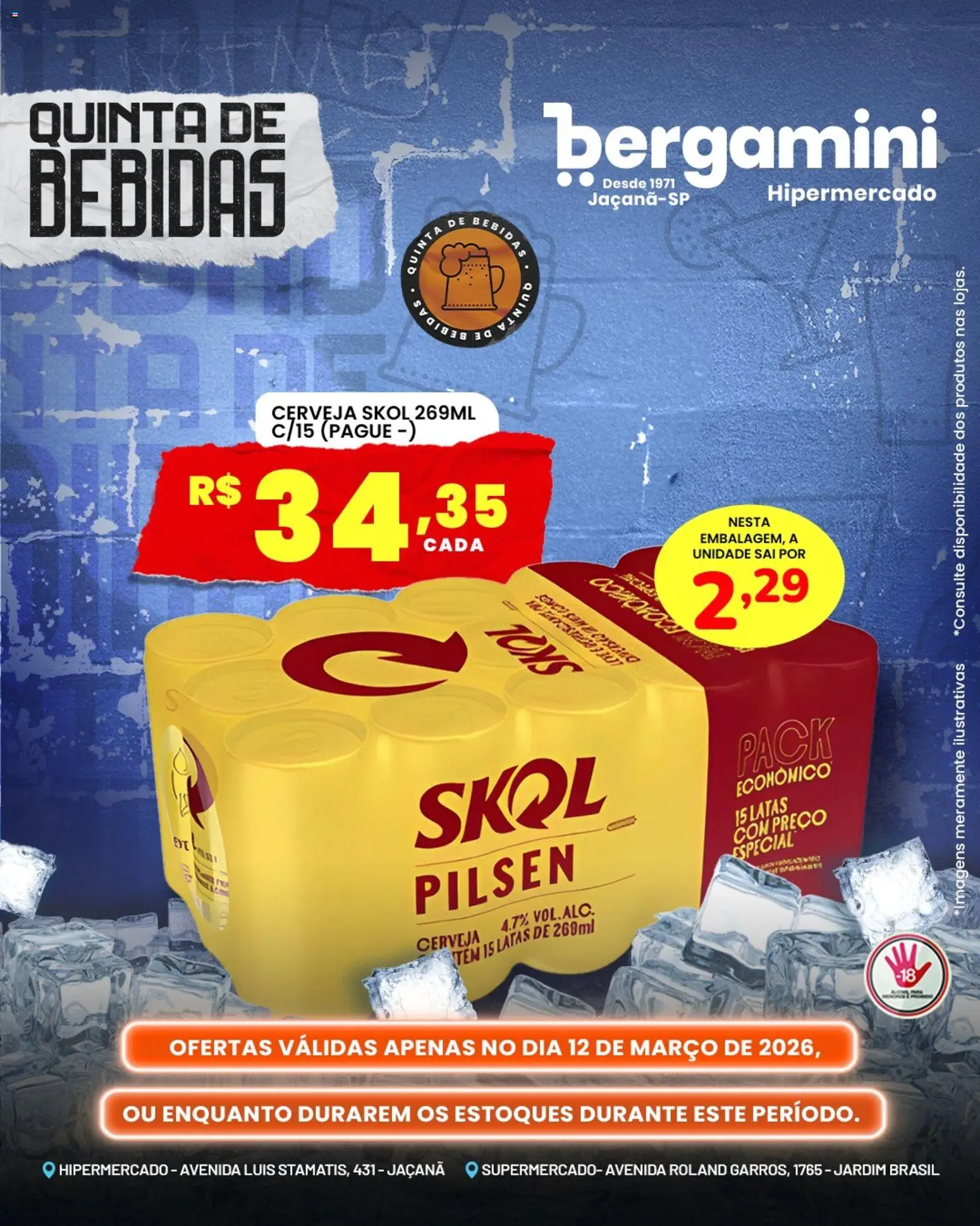 Supermercado Bergamini Folheto - válido de 12.03.2026 | Página: 1 | Produtos: Cerveja, Tinta