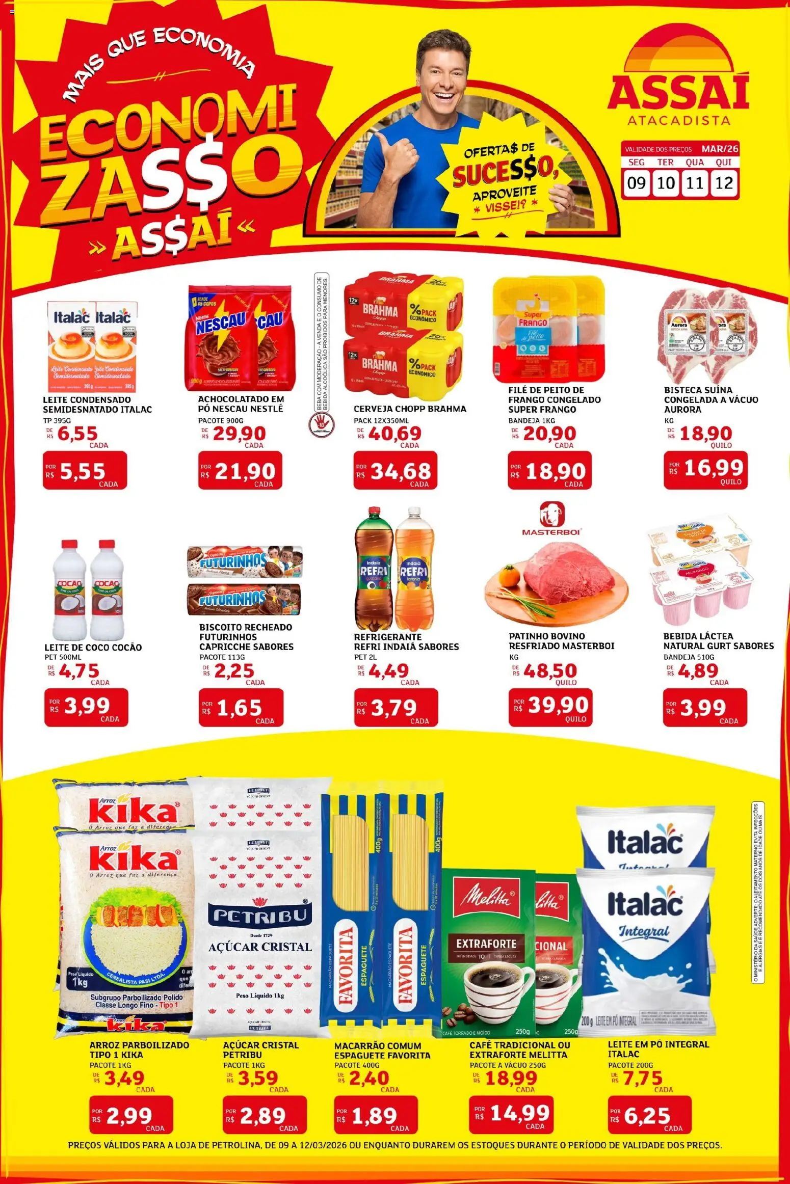 Assaí Atacadista Folheto - válido de 09.03.2026 | Página: 1 | Produtos: Bebida, Leite condensado, Leite de coco, Leite em pó