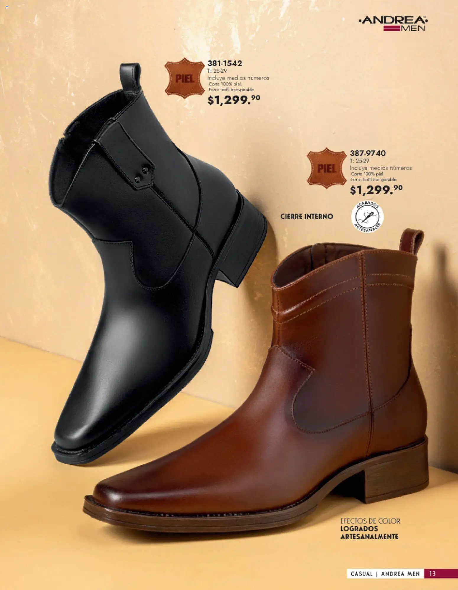 Nuevas ofertas de Andrea válidas en toda la República Mexicana desde el 25.01.2026. ¡Encuentra las mejores ofertas en Andrea catálogo Calzado Caballero! | Página: 13