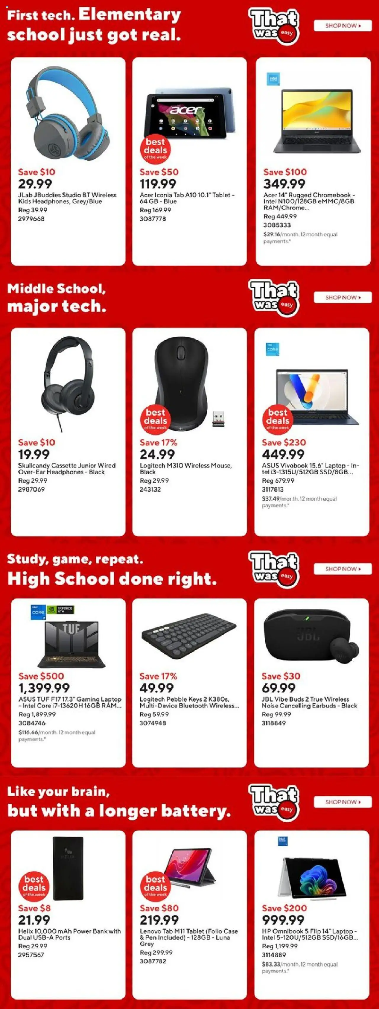 Staples flyer valid from 08.08.2025 | Page: 3 | Products: Tablet, Headphones, Case