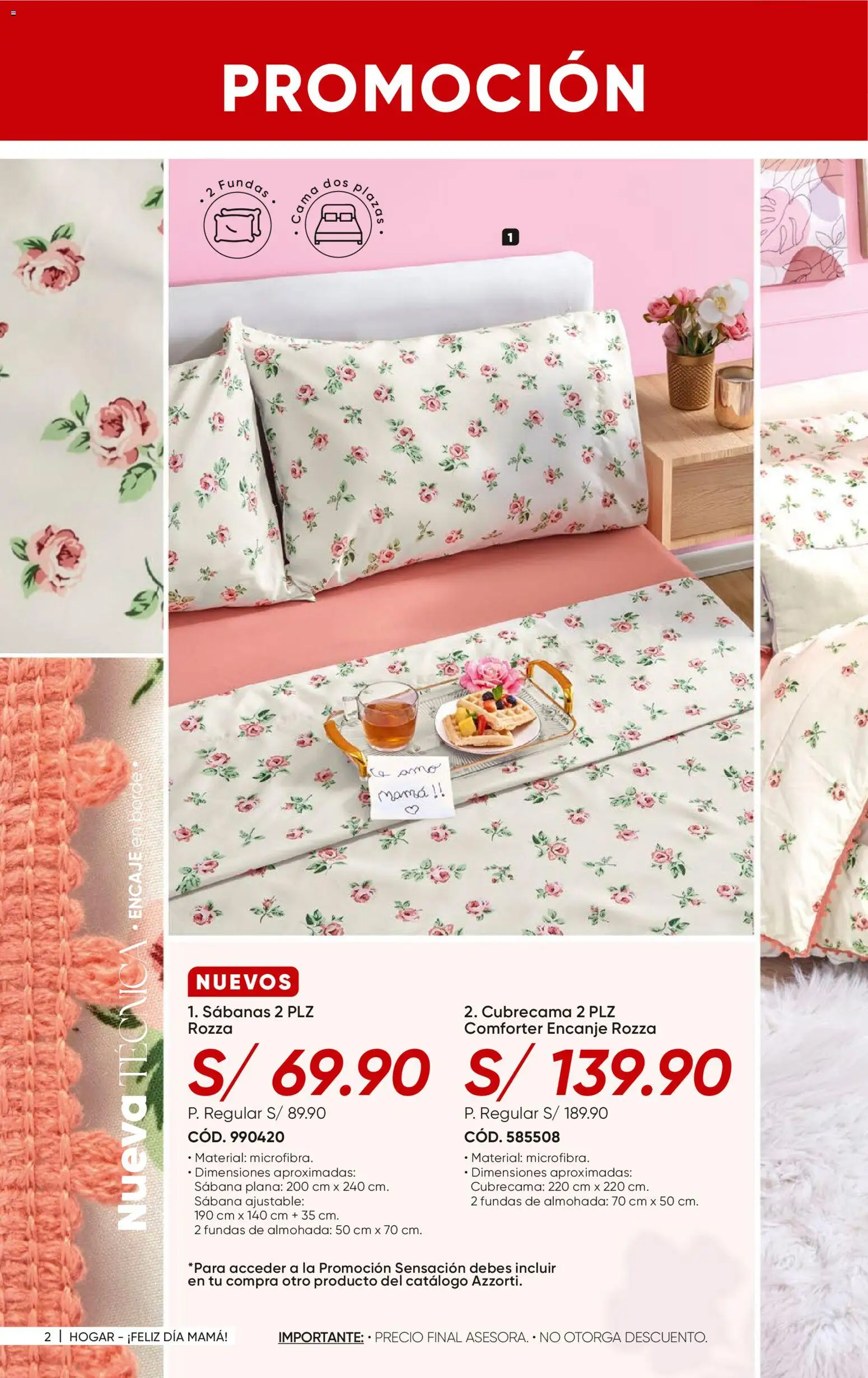 Catálogo Azzorti válido desde 14.04.2026 | Página: 4 | Productos: Cama, Almohada, Té