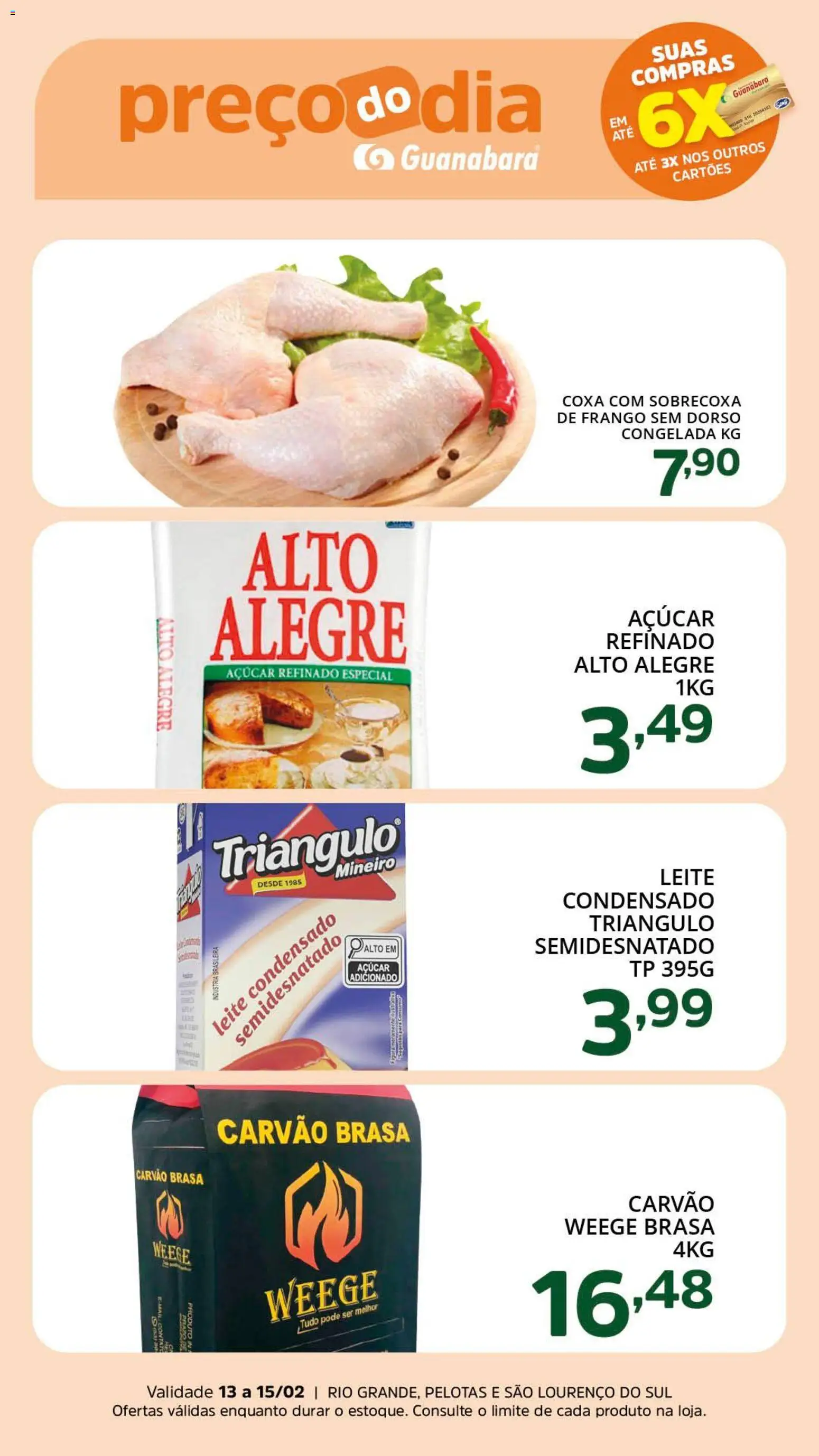Supermercado Guanabara Folheto - válido de 13.02.2026 | Página: 2 | Produtos: Leite, Açúcar, Frango, Leite condensado