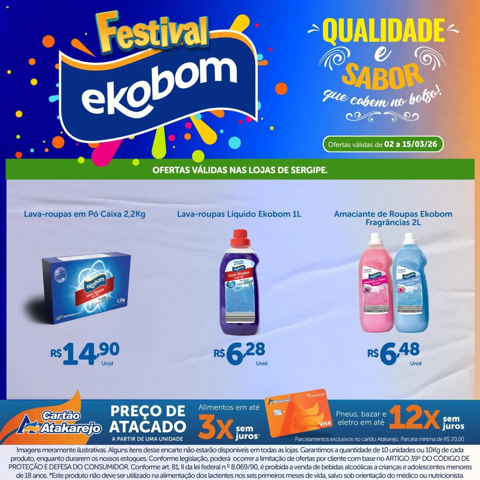 Atakarejo Folheto - válido de 02.03.2026 | Página: 6 | Produtos: Pó, Amaciante de roupas, Caixa, Roupas
