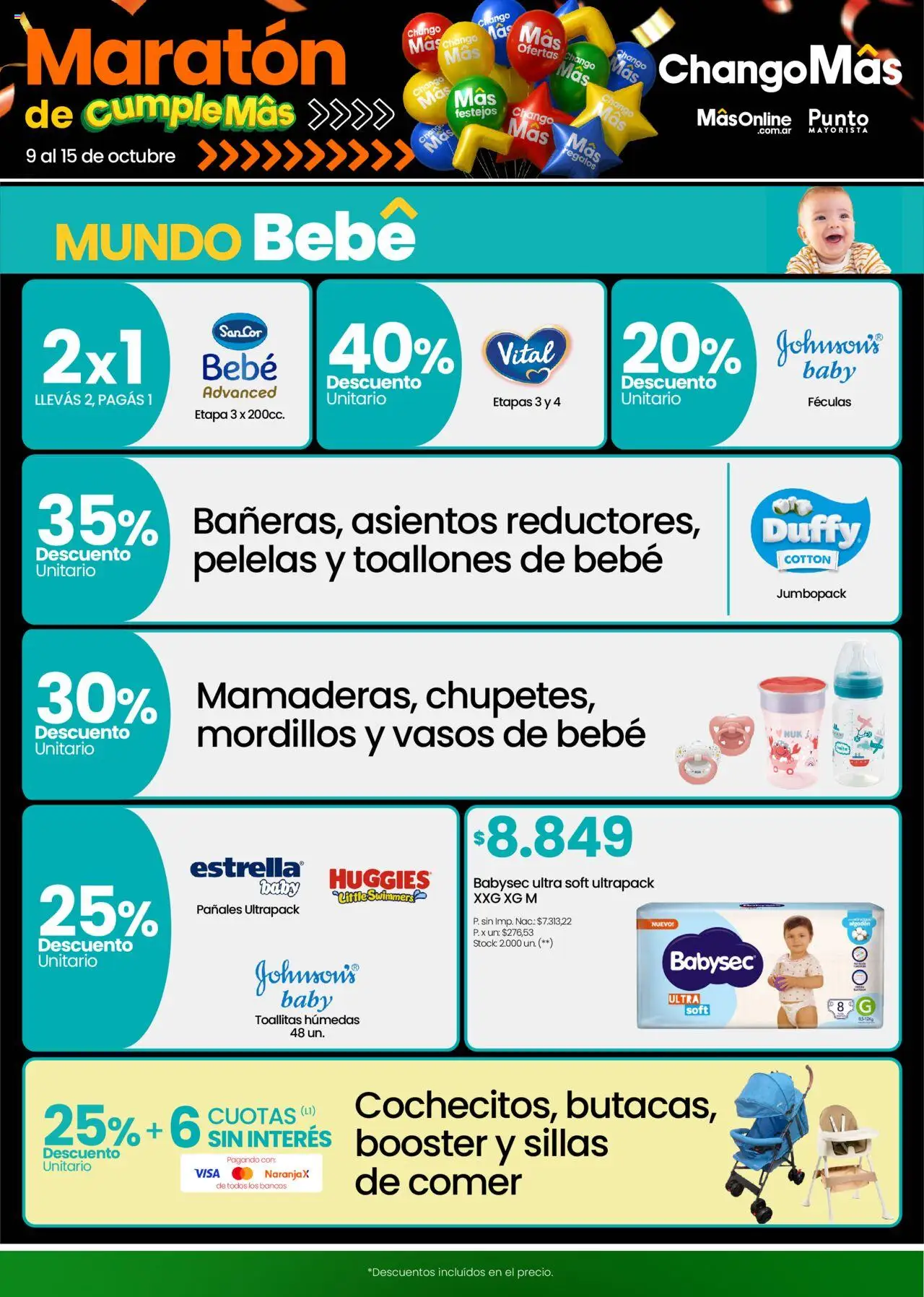 Punto Mayorista catálogo │ válido desde el 09.10.2025 | Página: 13 | Productos: Algodón, Toallitas húmedas, Vasos, Pañales