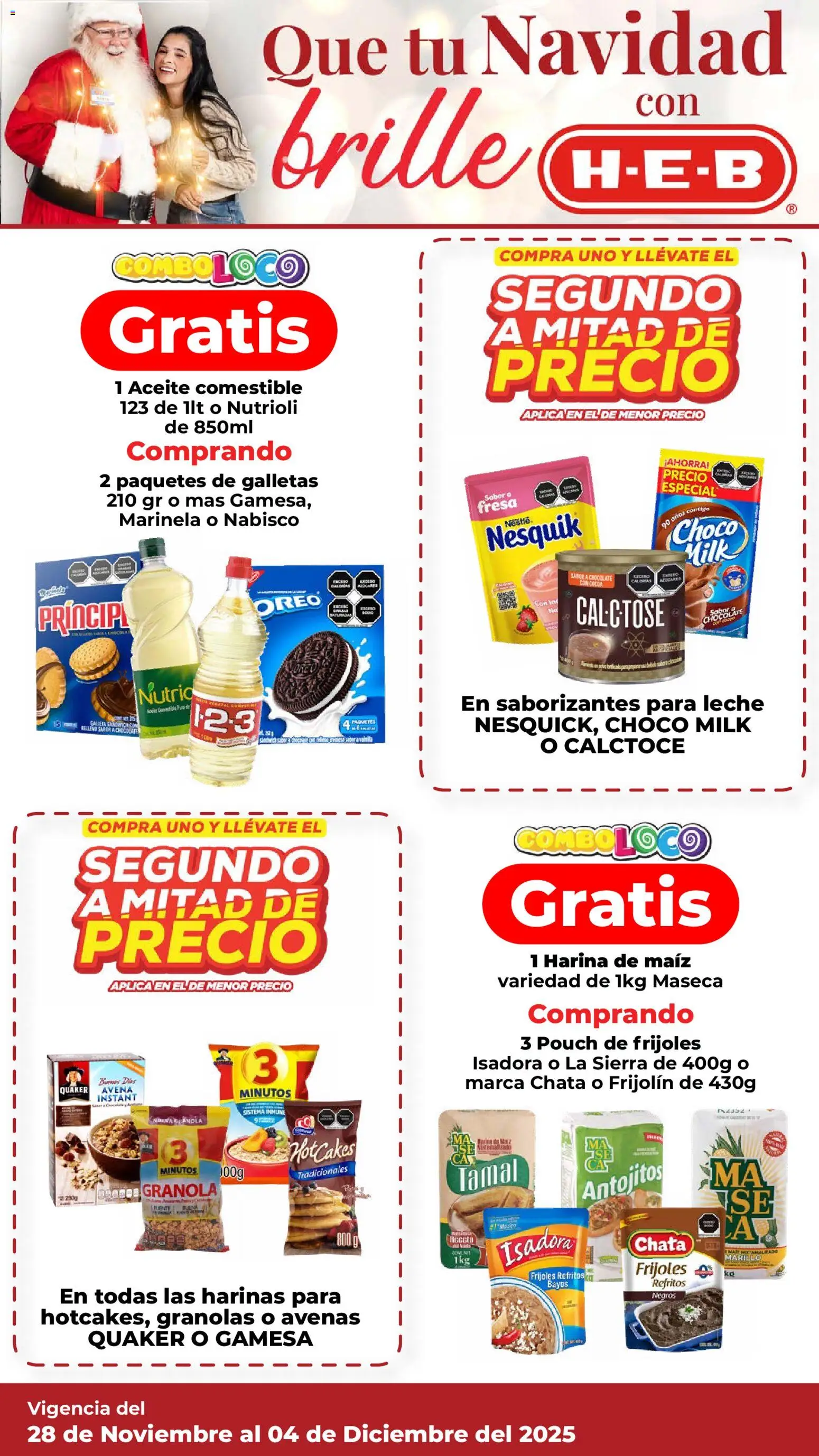 Nuevas ofertas de H-E-B válidas en toda la República Mexicana desde el 28.11.2025. ¡Encuentra las mejores ofertas en H-E-B folleto! | Página: 6 | Productos: Avena, Aceite, Galletas, Sierra