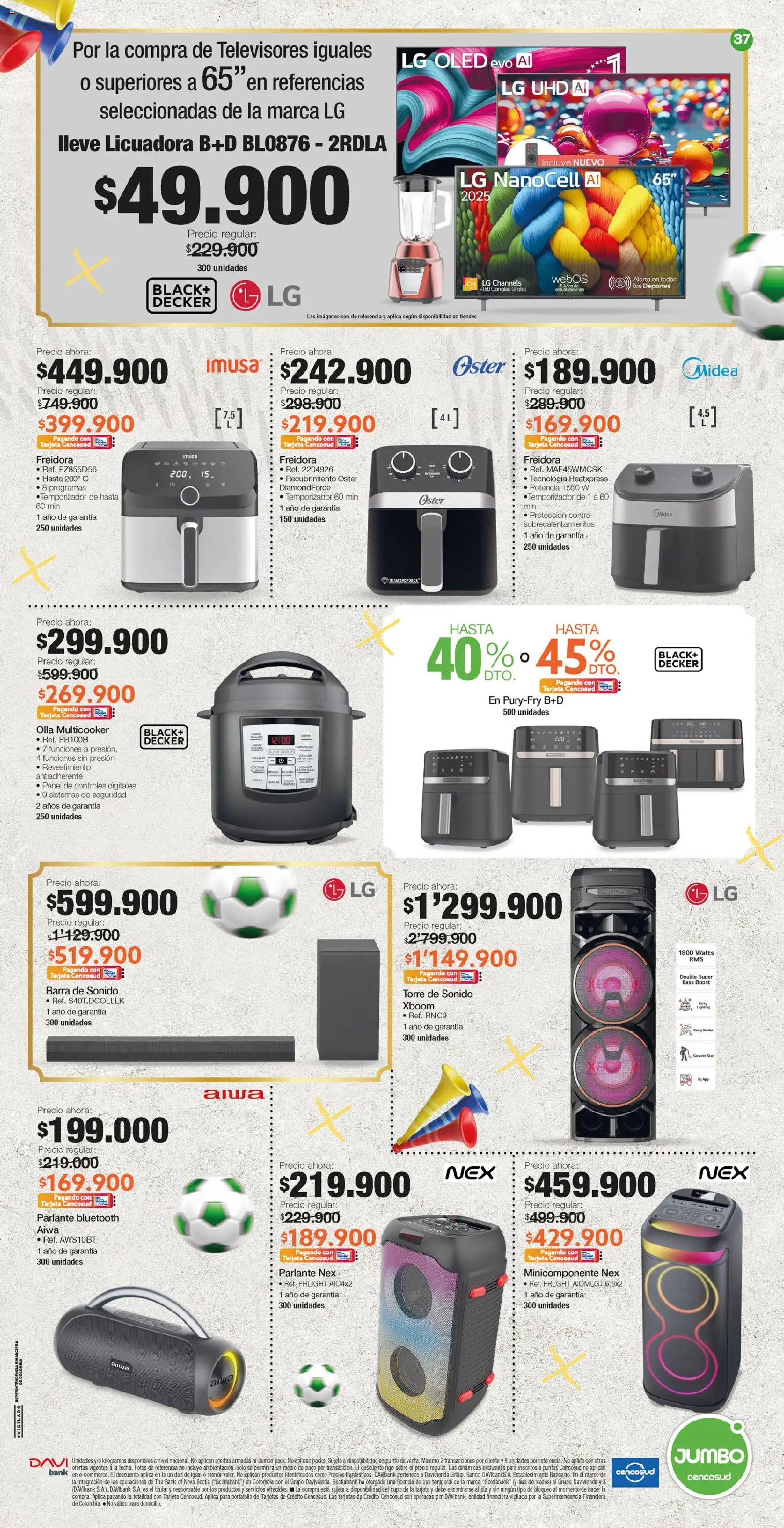 Jumbo revista - valida desde el 26.02.2026 | Página: 37 | Productos: Banco, Sobre, Licuadora, Parlante