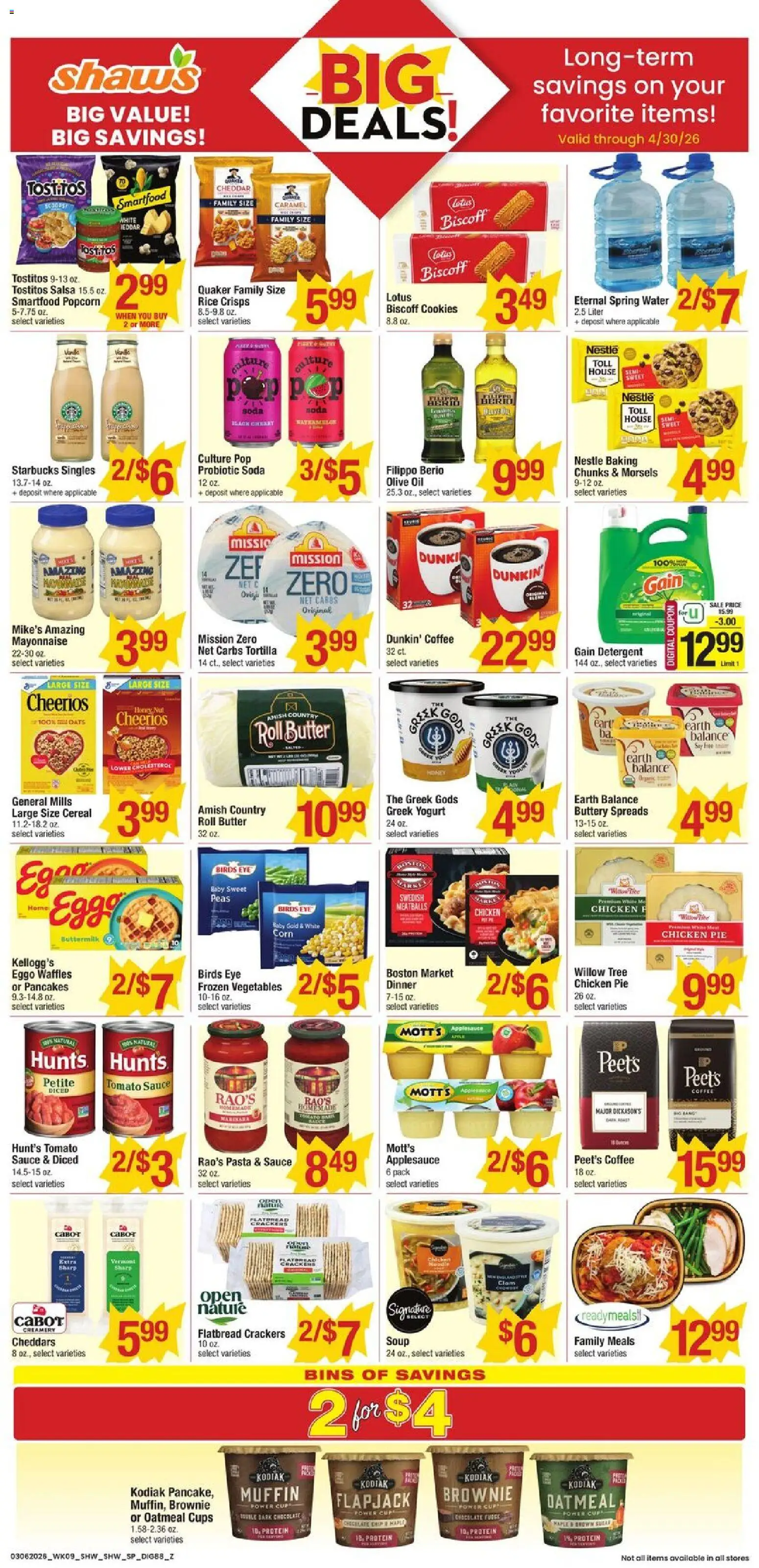 Shaw's Weekly Ad - valid from 06.03.2026 | Page: 9 | Products: Coffee, Pasta, Water, Mayonnaise