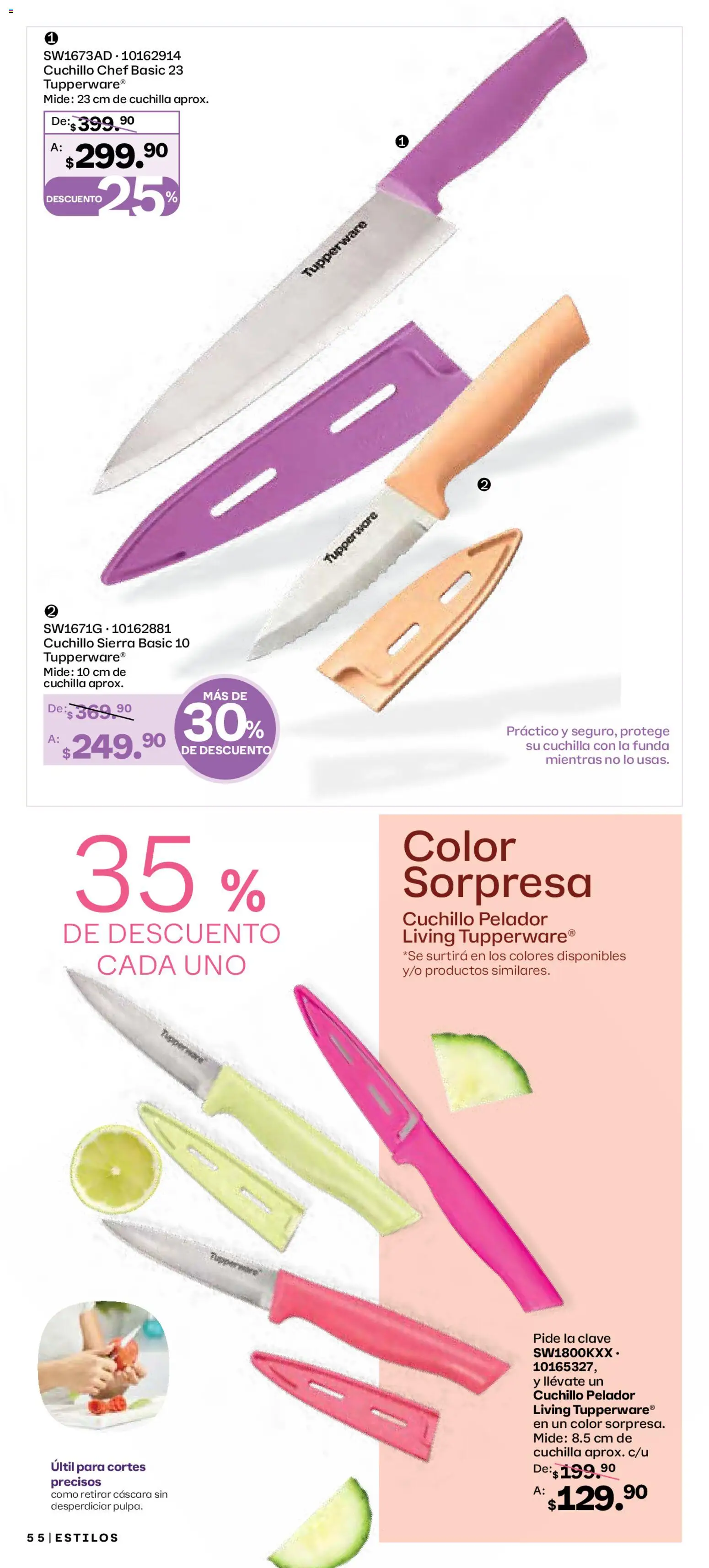 Nuevas ofertas de Tupperware válidas en toda la República Mexicana desde el 29.12.2025. ¡Encuentra las mejores ofertas en Tupperware catálogo! | Página: 55 | Productos: Funda, Sierra, Cuchillo