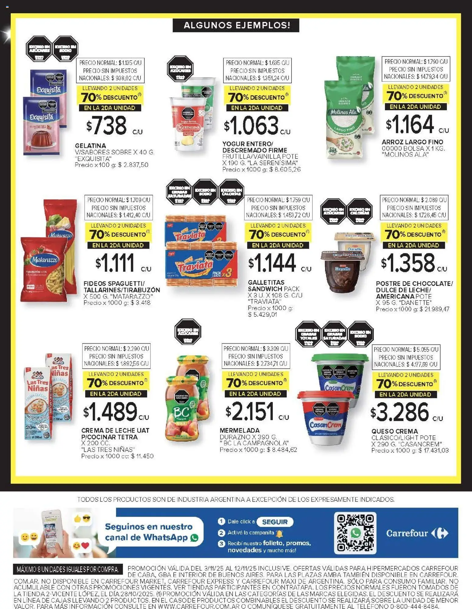 Carrefour - Black Friday │ válido desde el 03.11.2025 | Página: 6 | Productos: Bolsa, Galletitas, Queso crema, Fideos