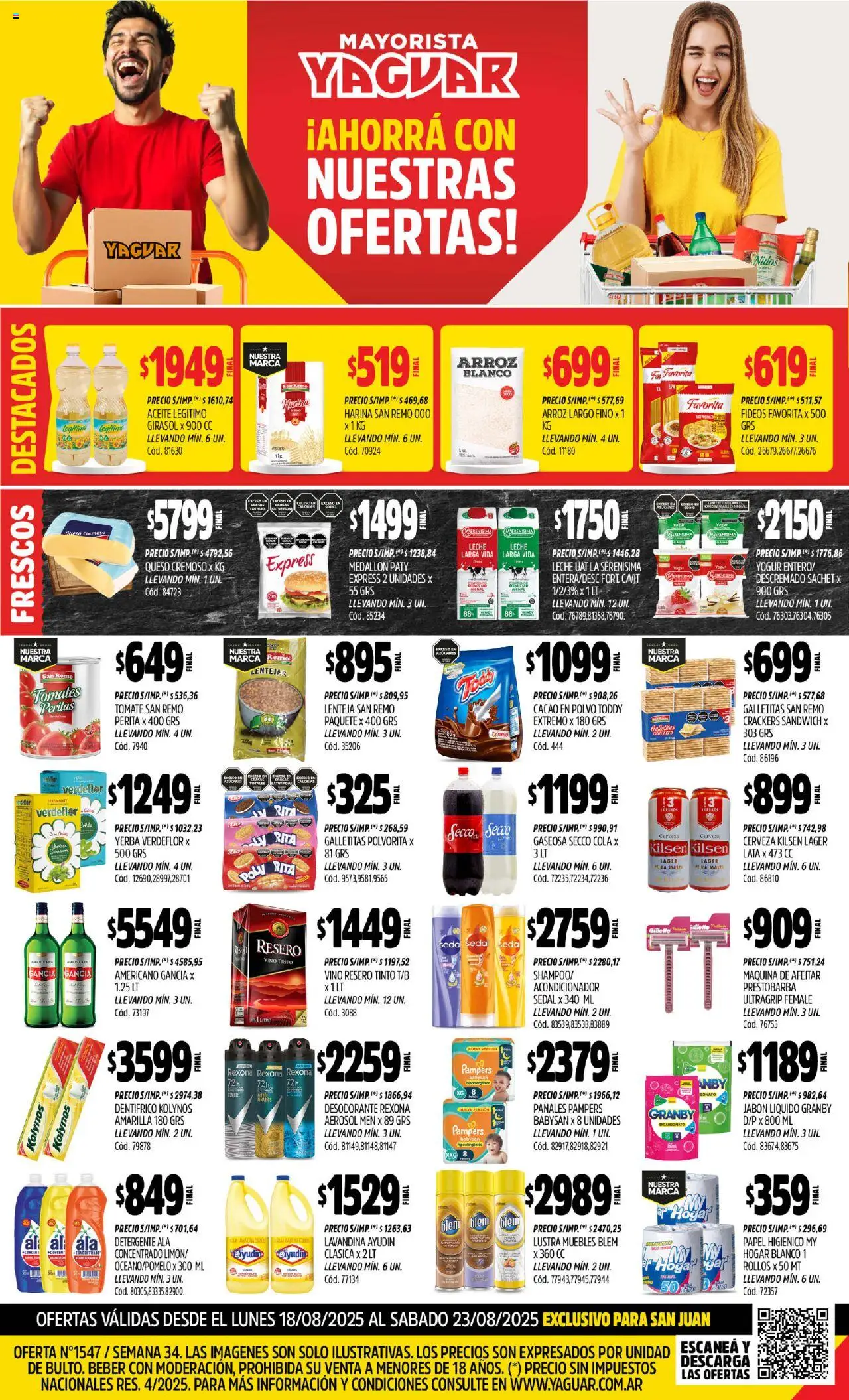 Yaguar - San Juan │ válido desde el 18.08.2025 | Página: 1 | Productos: Yerba, Aceite, Polvo, Cerveza