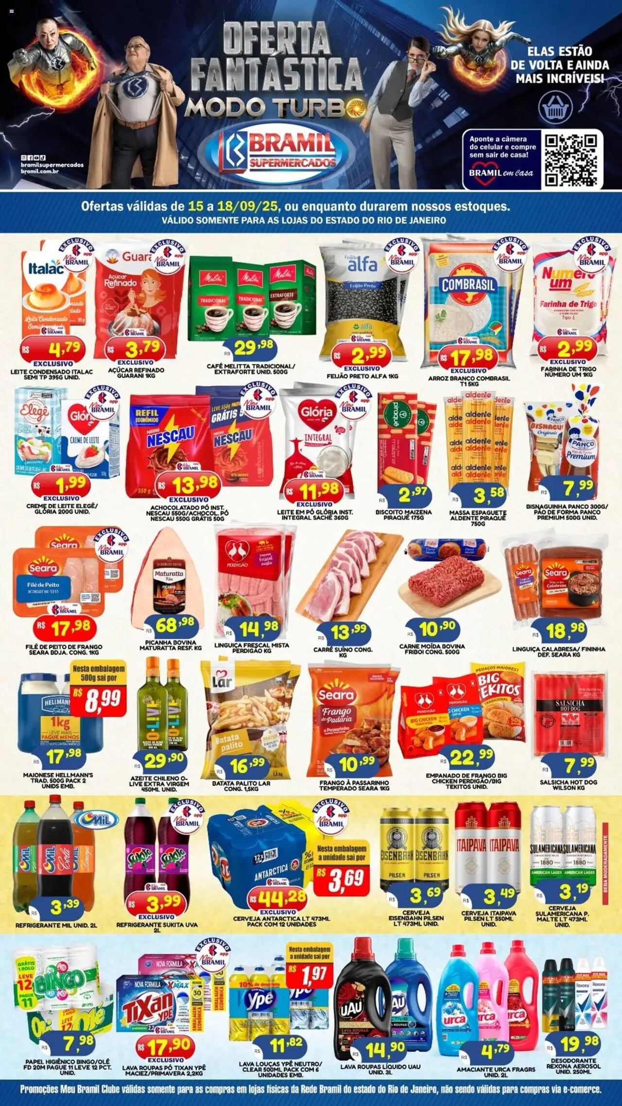 Bramil Supermercados Folheto - válido de 15.09.2025 | Página: 1 | Produtos: Carne, Creme, Maionese, Câmera