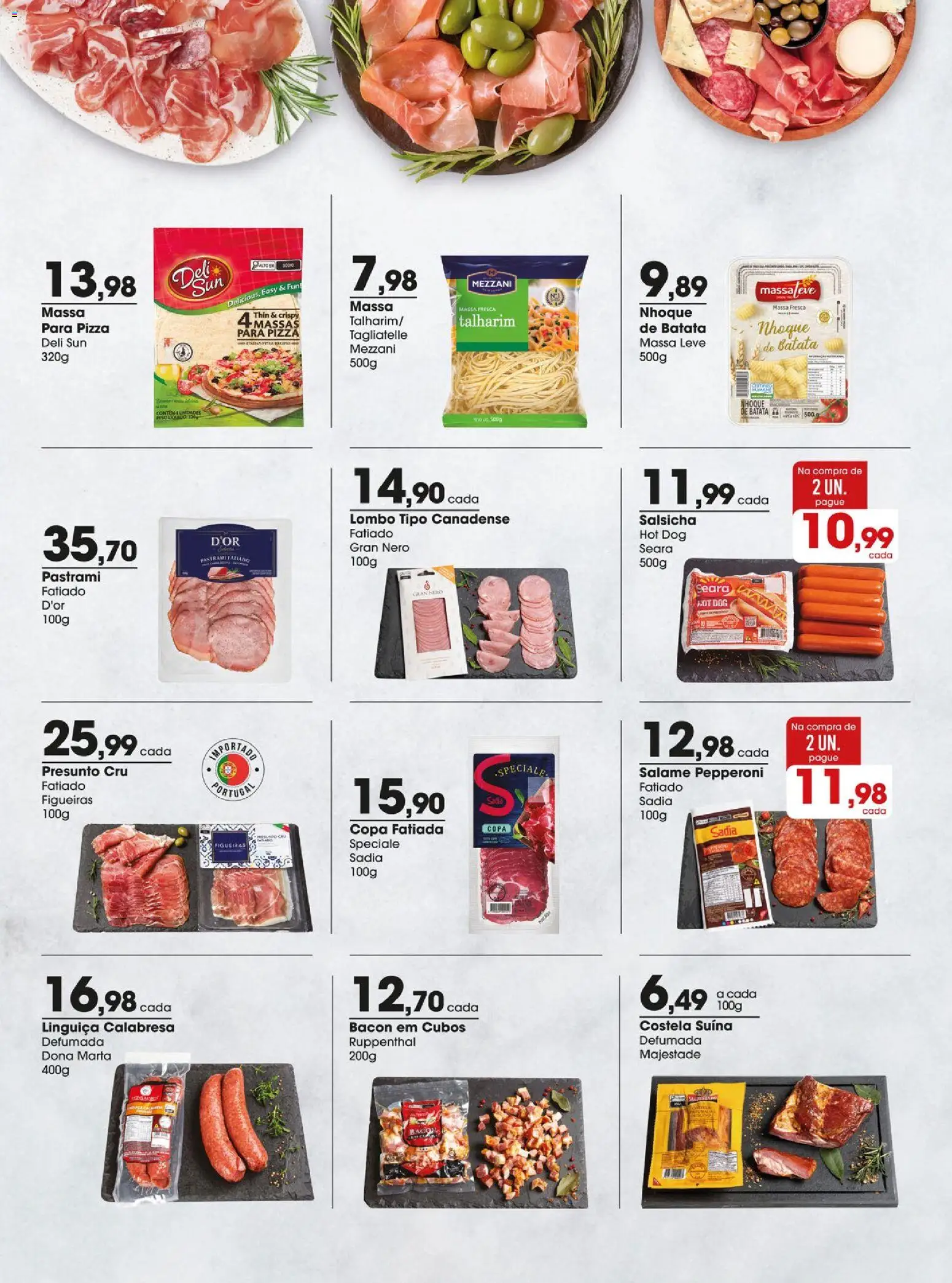 Zaffari Folheto - válido de 03.03.2026 | Página: 13 | Produtos: Linguiça, Pizza, Presunto cru, Copa