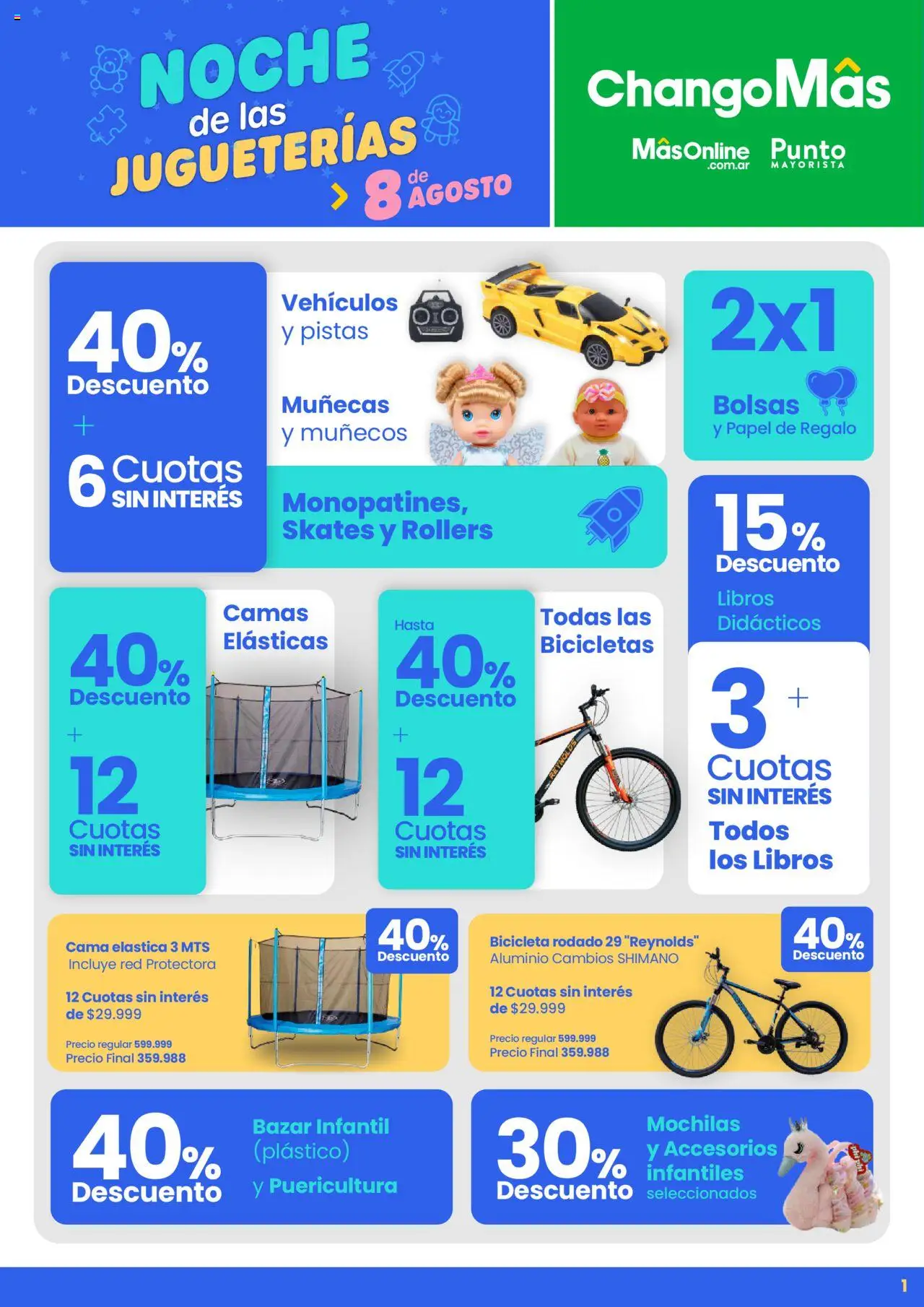 Changomas Noche de las Jugueterías │ válido desde el 08.08.2025 | Página: 2 | Productos: Cama elástica, Cama
