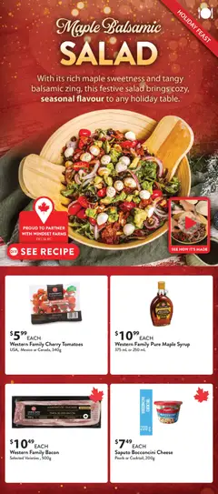 Preview of Save on foods - Holiday Flyer from shop Save on foods valid from 04.12.2025 | Page: 16 | Products: Salad, Cheese, Tomatoes
