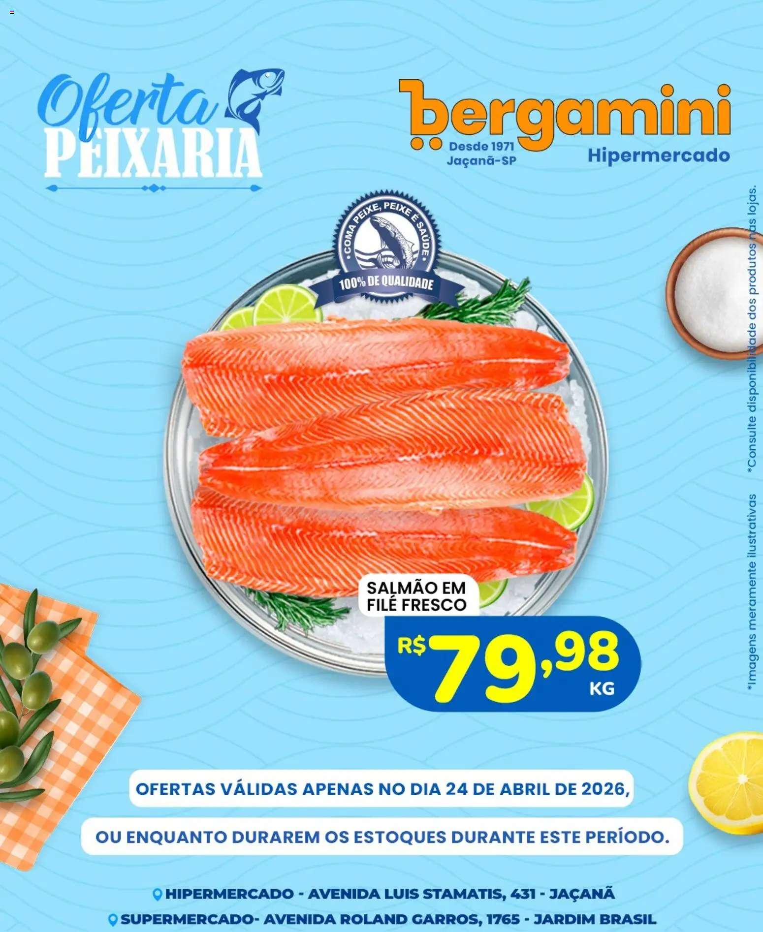 Supermercado Bergamini Folheto - válido de 24.04.2026 | Página: 6 | Produtos: Salmão