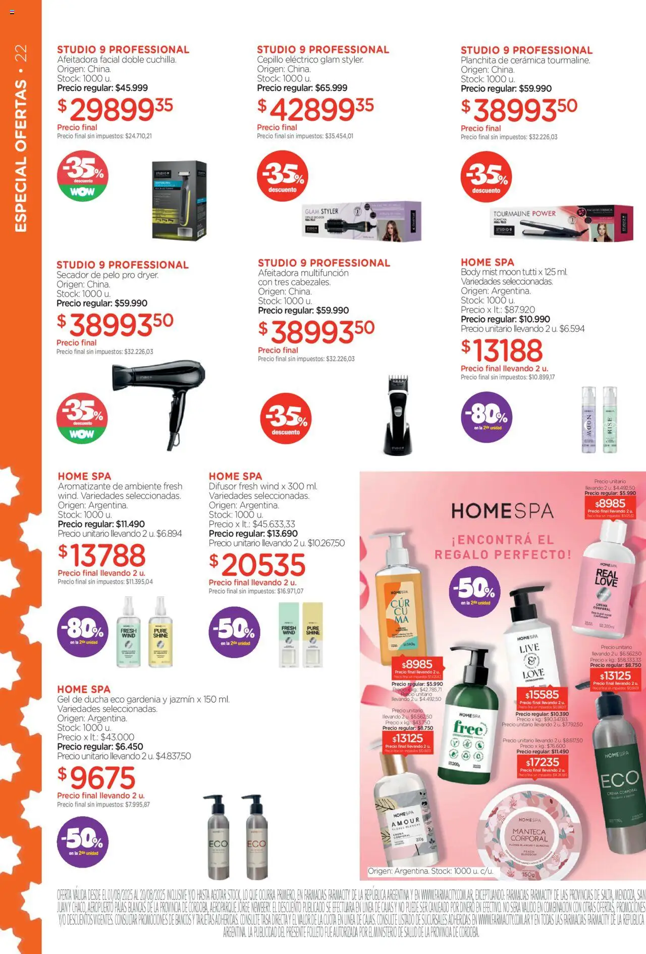 Farmacity catálogo │ válido desde el 01.08.2025 | Página: 22 | Productos: Body, Secador de pelo, Afeitadora, Manteca