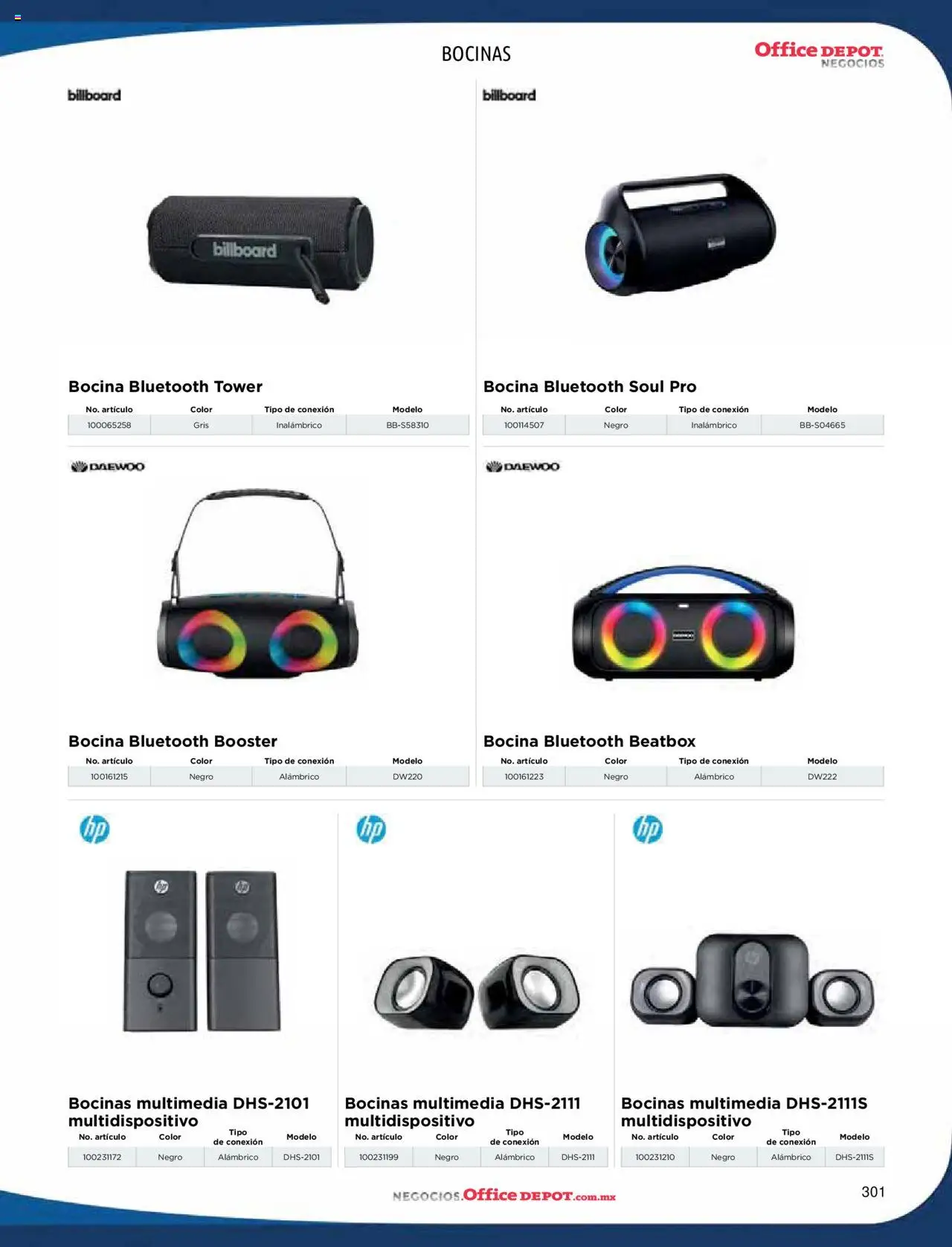 Nuevas ofertas de Office Depot válidas en toda la República Mexicana desde el 09.01.2025. ¡Encuentra las mejores ofertas en Office Depot catálogo 2025! | Página: 303 | Productos: Bocina