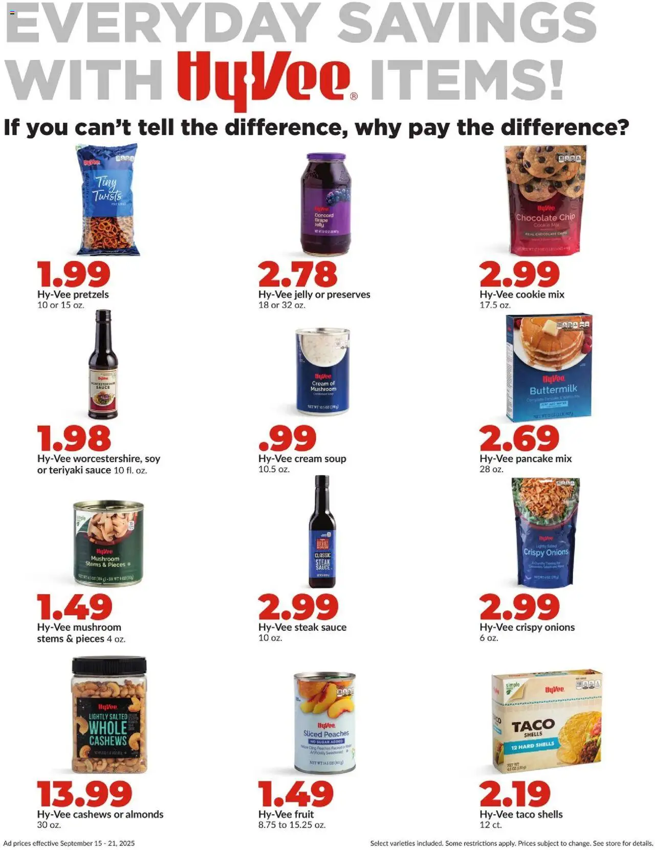 HyVee Weekly Ad - valid from 15.09.2025 | Page: 17 | Products: Peaches, Chocolate, Chips, Cream