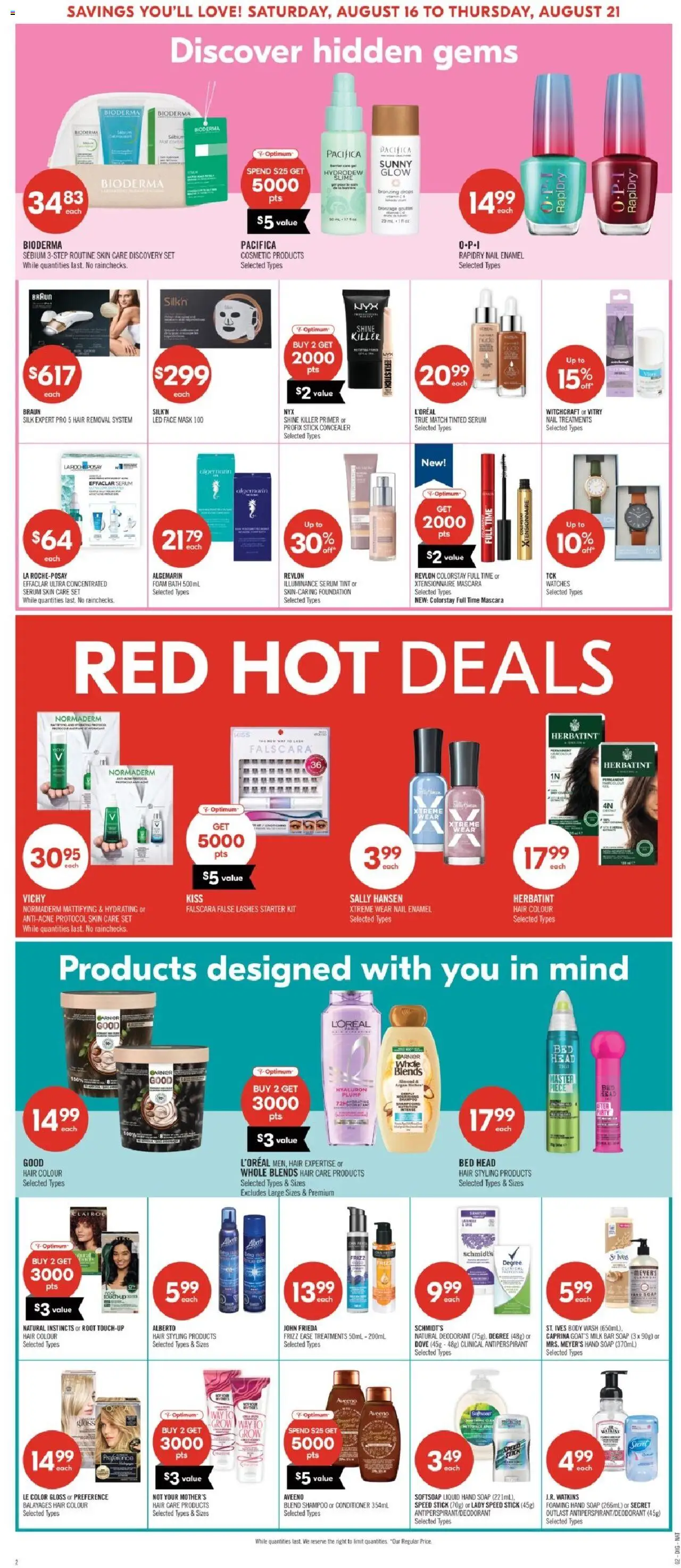 Shoppers flyer valid from 16.08.2025 | Page: 18 | Products: Deodorant, Bed, Bath, Milk