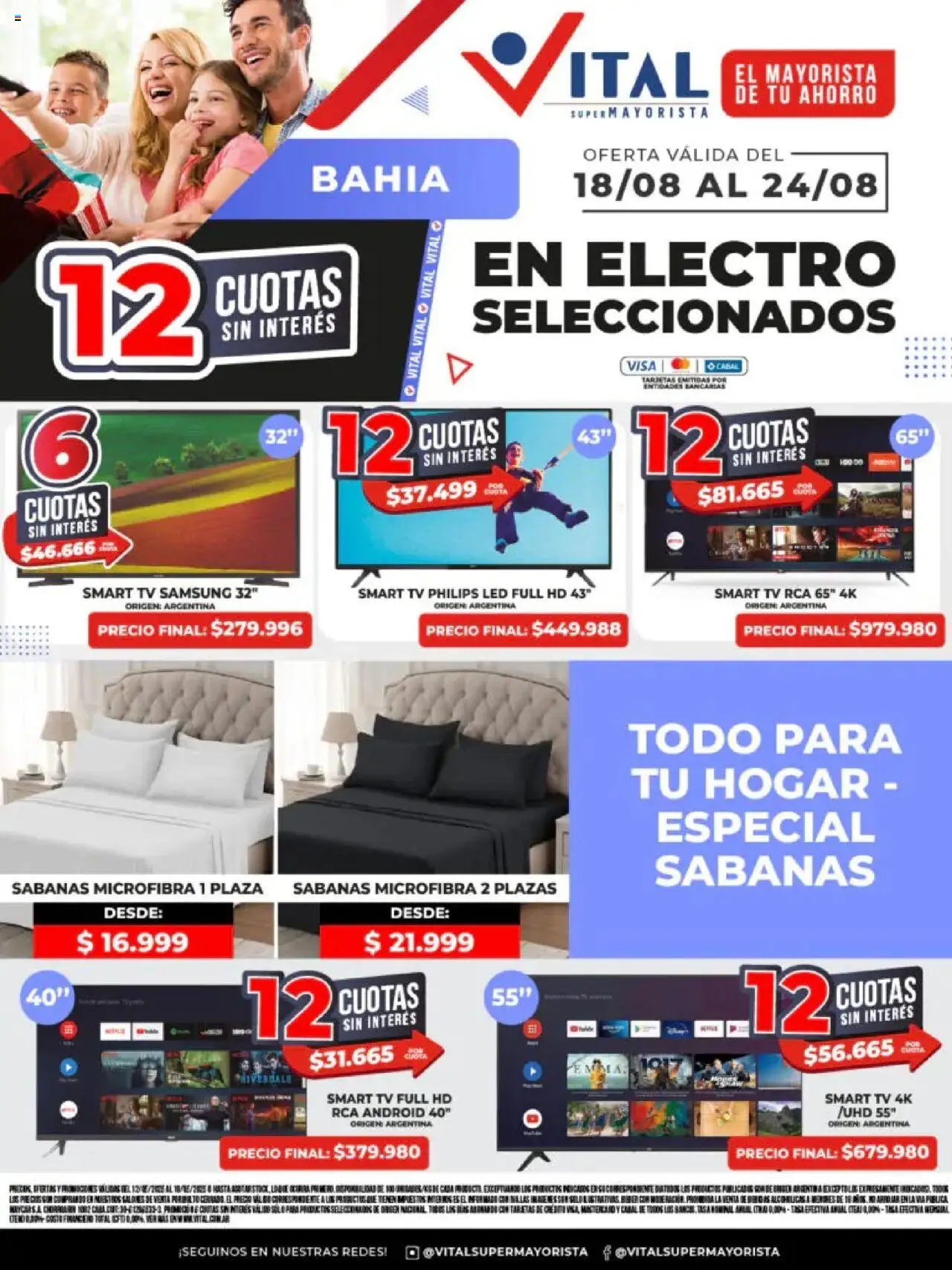 Vital - Ofertas nonfood - Bahía Blanca │ válido desde el 18.08.2025 | Página: 1 | Productos: Sabanas
