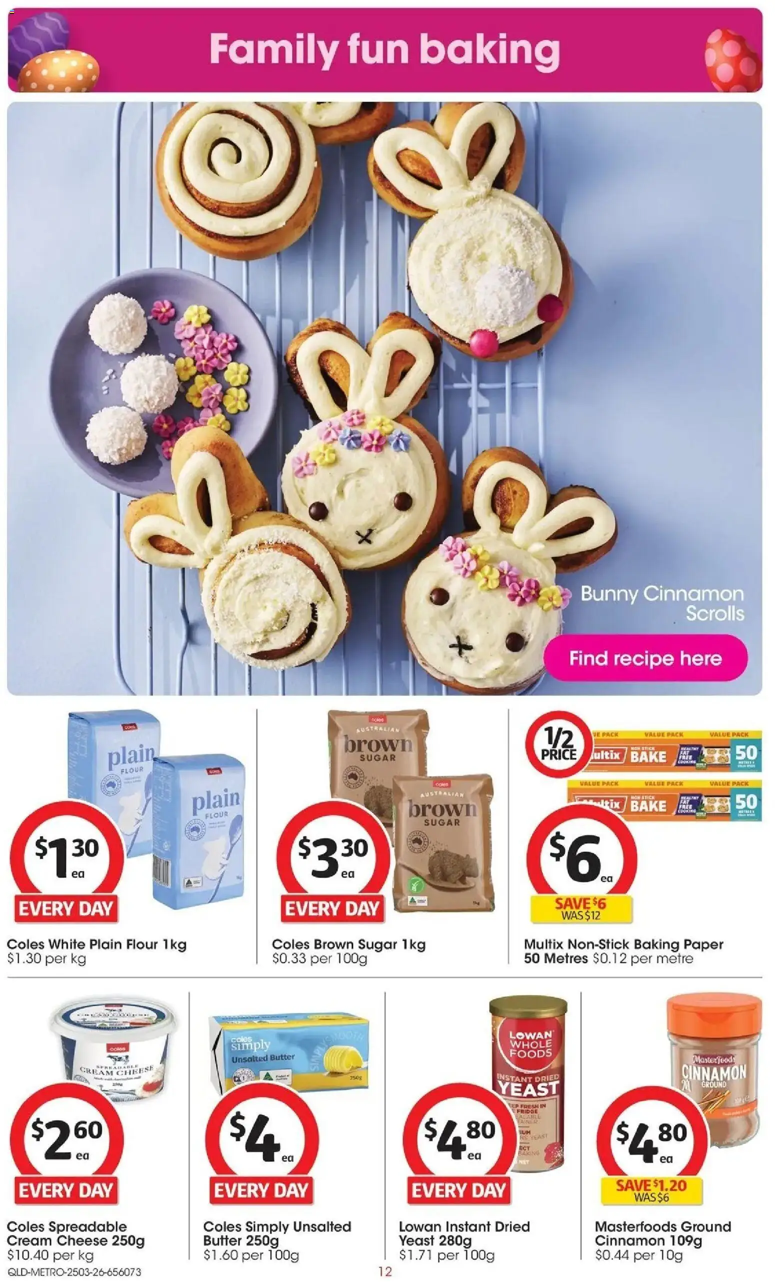Coles catalogue - valid from 25.03.2026 | Page: 12 | Products: Cheese, Flour, Cream, Fridge