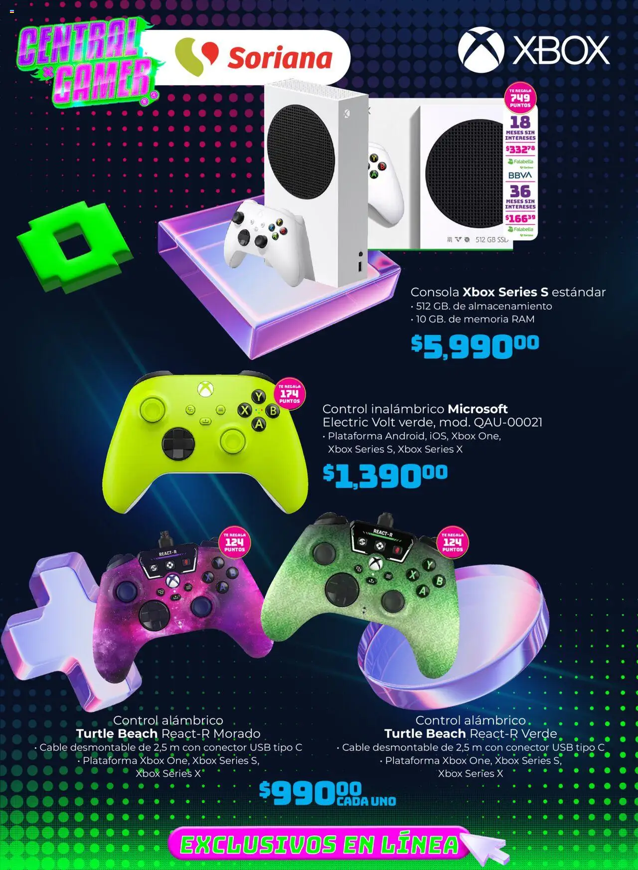 Nuevas ofertas de Soriana válidas en toda la República Mexicana desde el 15.08.2025. ¡Encuentra las mejores ofertas en Soriana - Central Gamer Exclusivo en línea! | Página: 4 | Productos: Usb, Conector, Té, Xbox