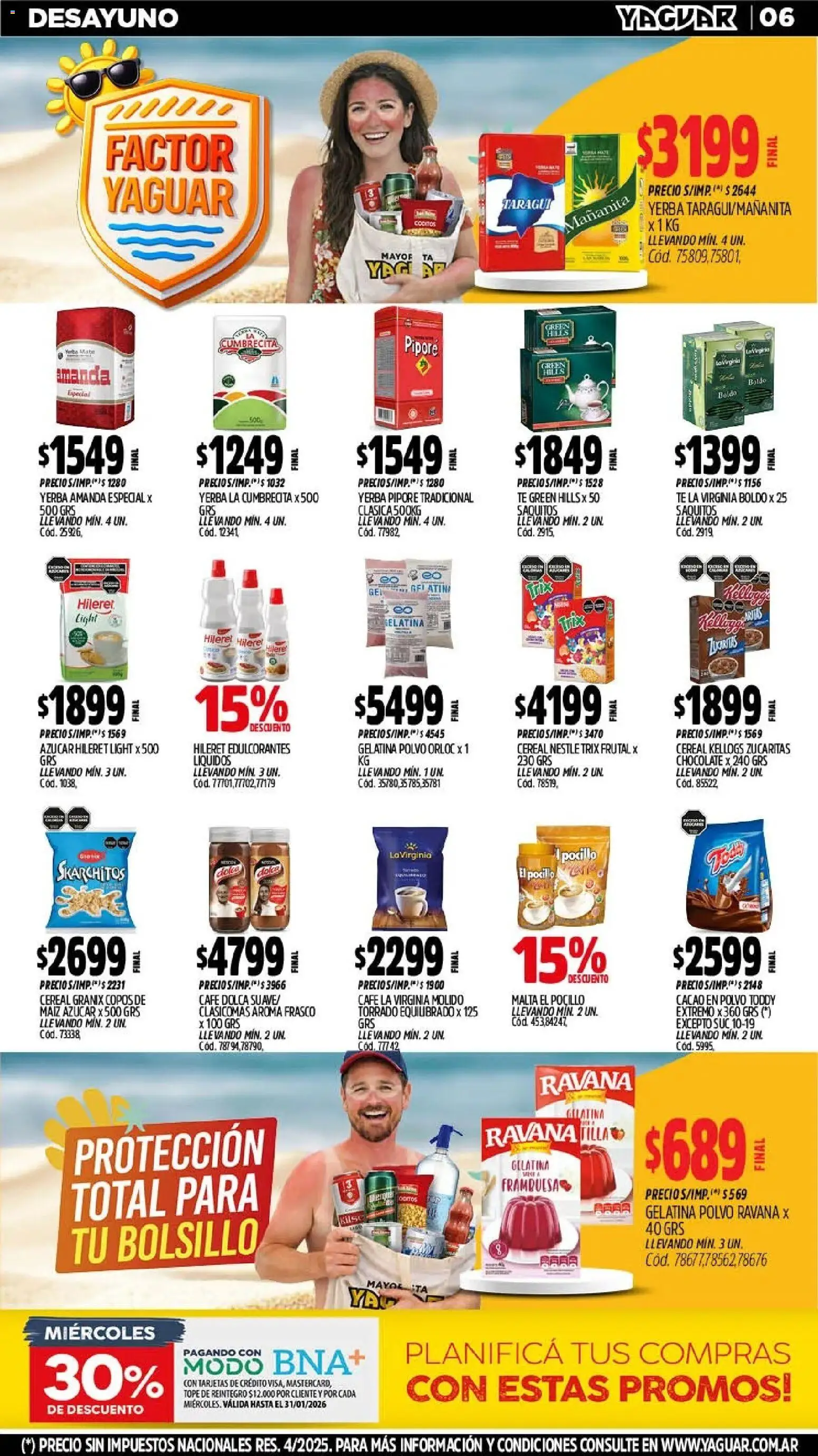 Yaguar - Oferta Semanal Córdoba │ válido desde el 26.01.2026 | Página: 6 | Productos: Mate, Yerba, Maiz, Cacao