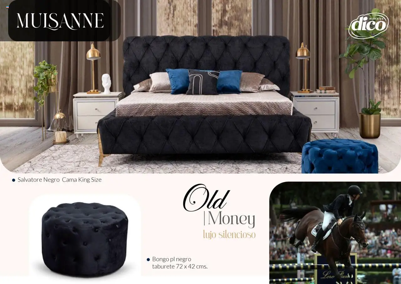 Nuevas ofertas de Muebles Dico válidas en toda la República Mexicana desde el 13.02.2025. ¡Encuentra las mejores ofertas en Muebles Dico catálogo Colección Old Money! | Página: 33 | Productos: Cama