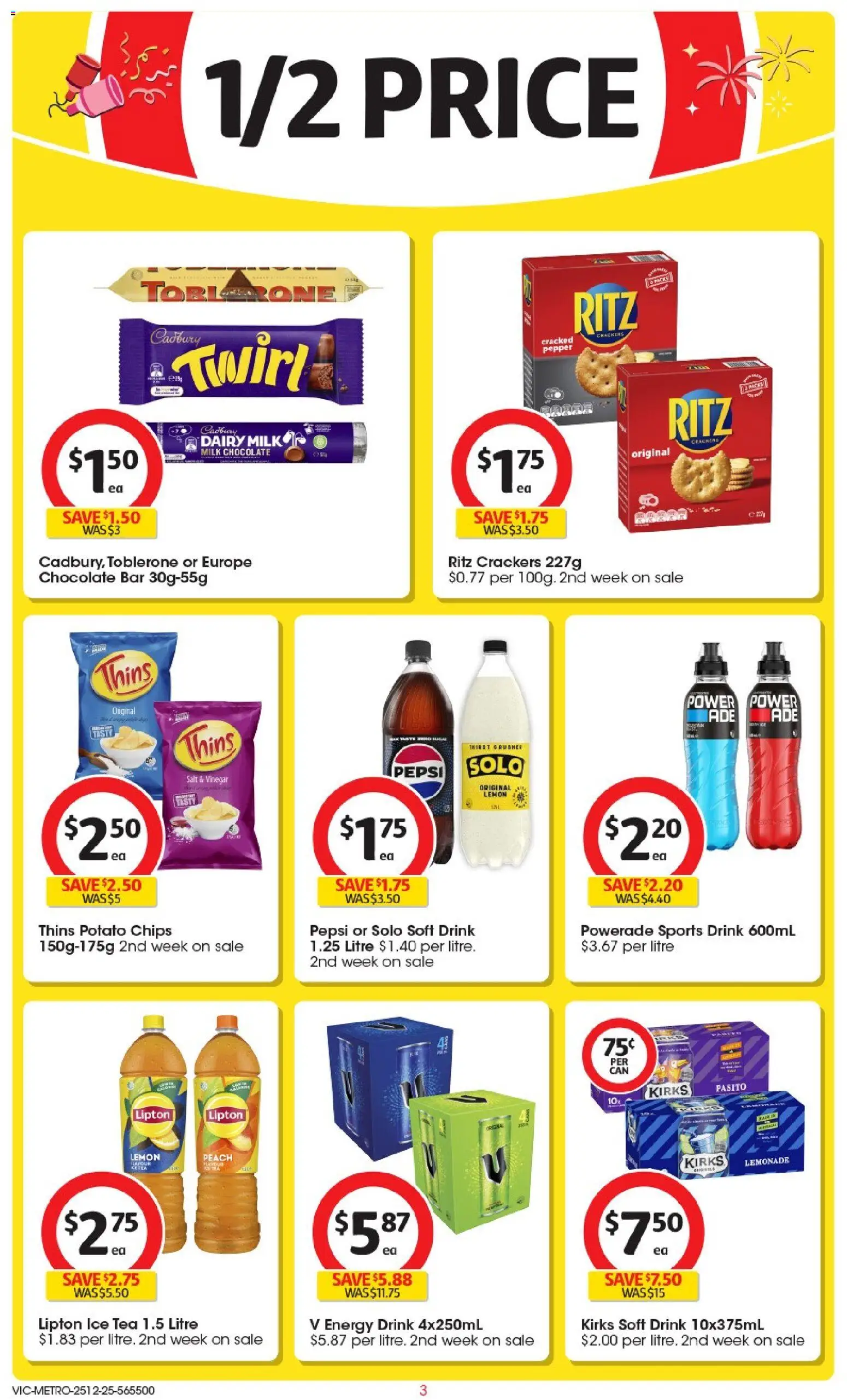 Coles catalogue - valid from 25.12.2025 | Page: 4 | Products: Crackers, Chocolate, Pepsi, Pepper