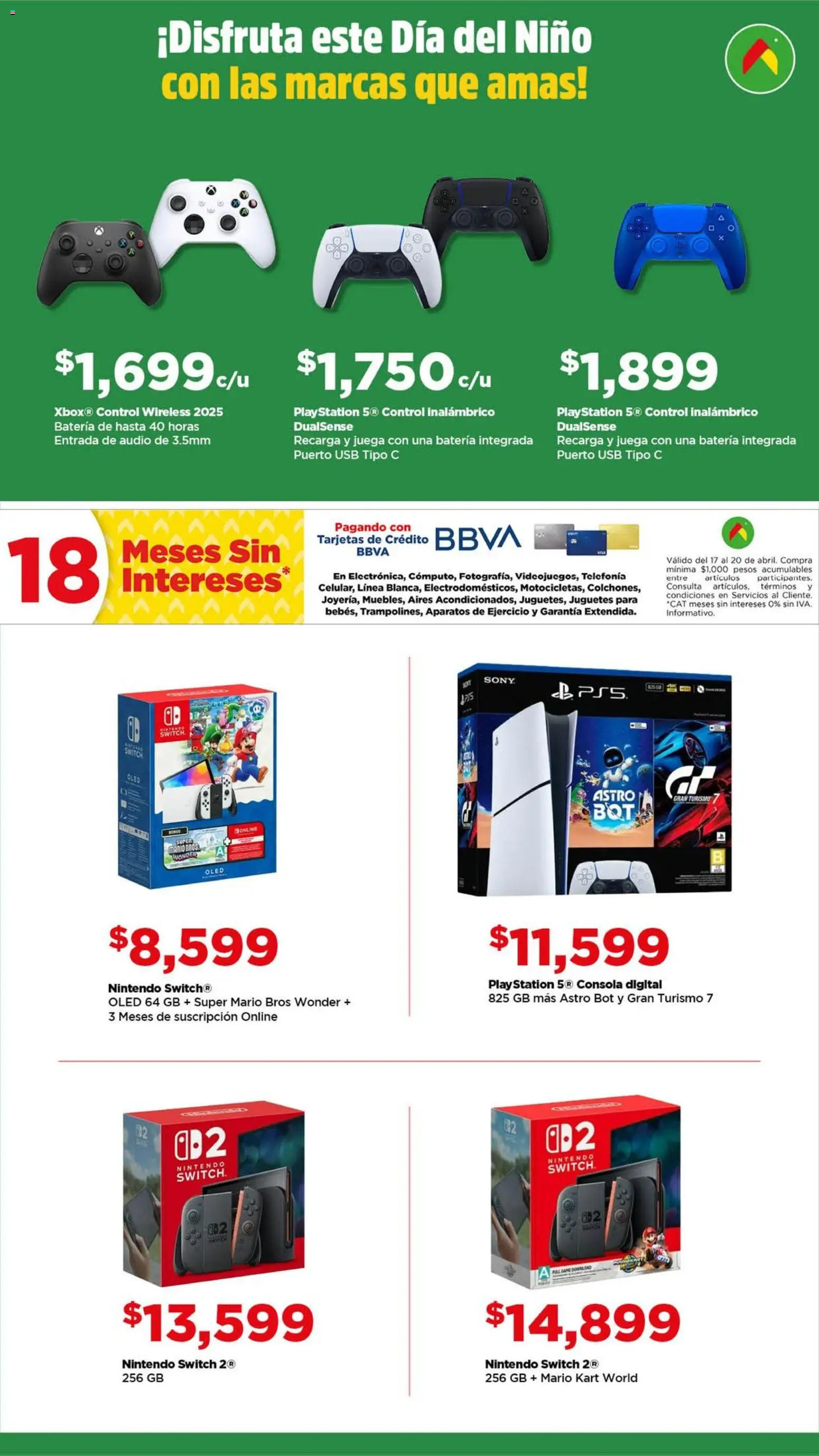 Nuevas ofertas de Bodega Aurrerá válidas en toda la República Mexicana desde el 10.04.2026. ¡Encuentra las mejores ofertas en Bodega Aurrerá folleto Festeja este Día del Niño! | Página: 5 | Productos: Usb, Audio, Playstation, Batería