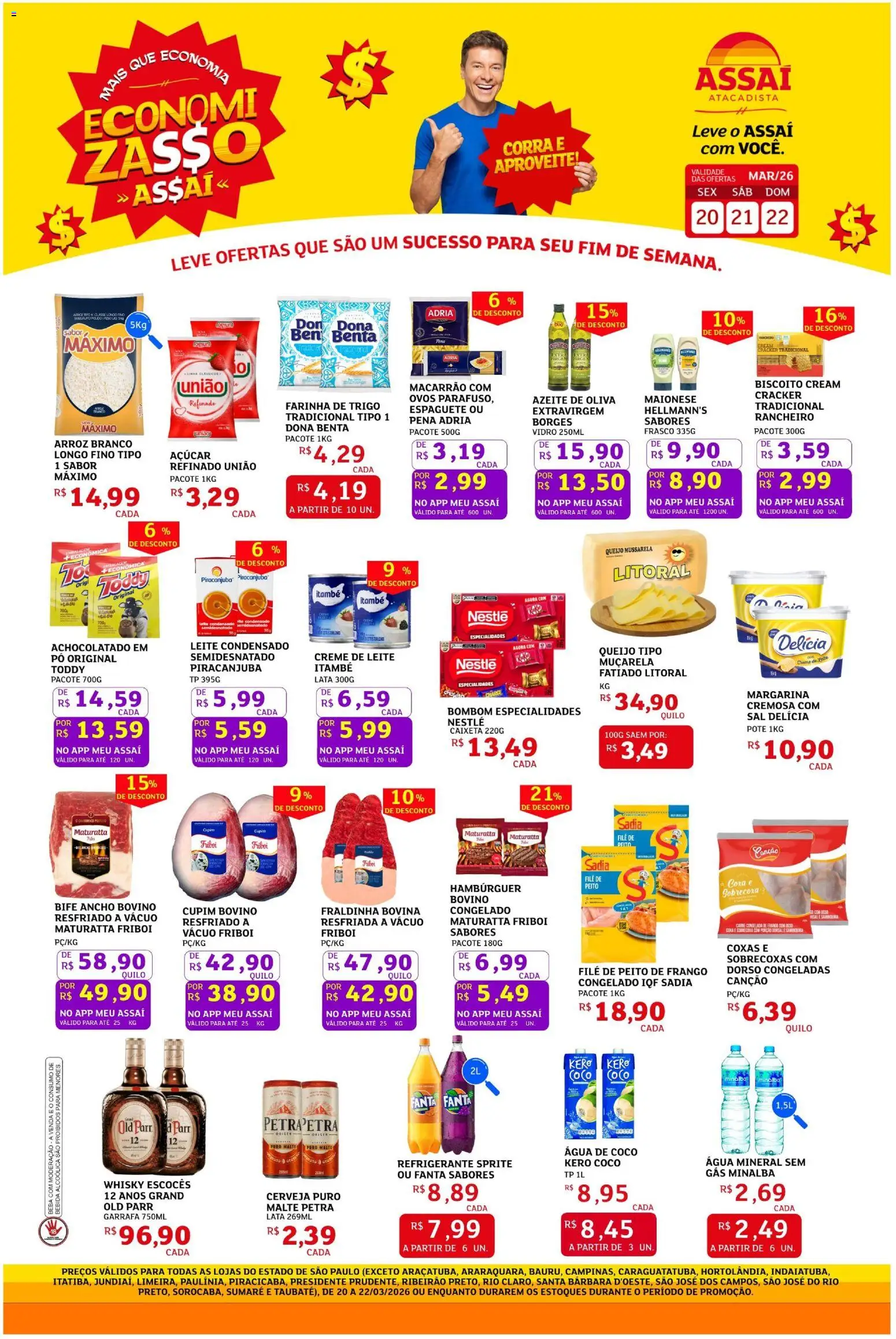 Assaí Atacadista Folheto - válido de 20.03.2026 | Página: 1 | Produtos: Coco, Farinha de trigo, Hambúrguer, Açúcar