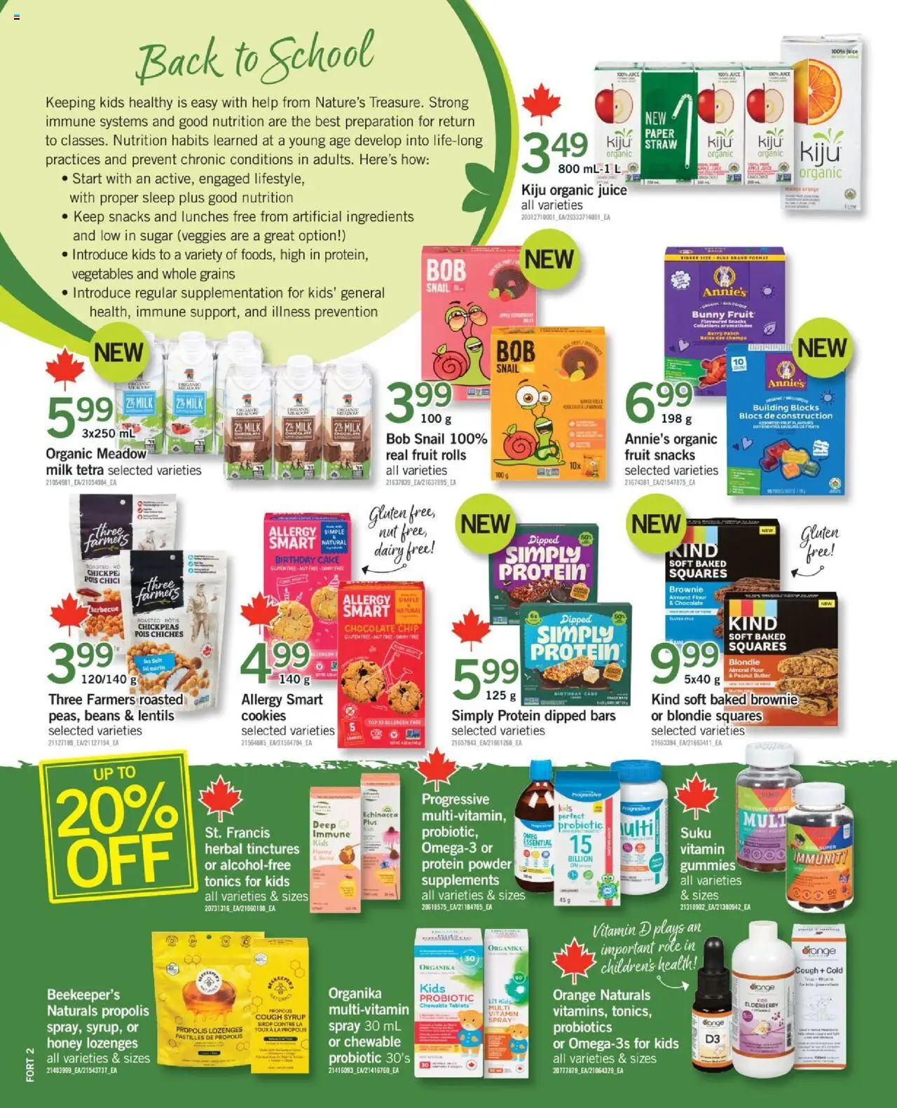 Fortinos flyer valid from 11.09.2025 | Page: 32 | Products: Cookies, Milk, Chocolate, Juice