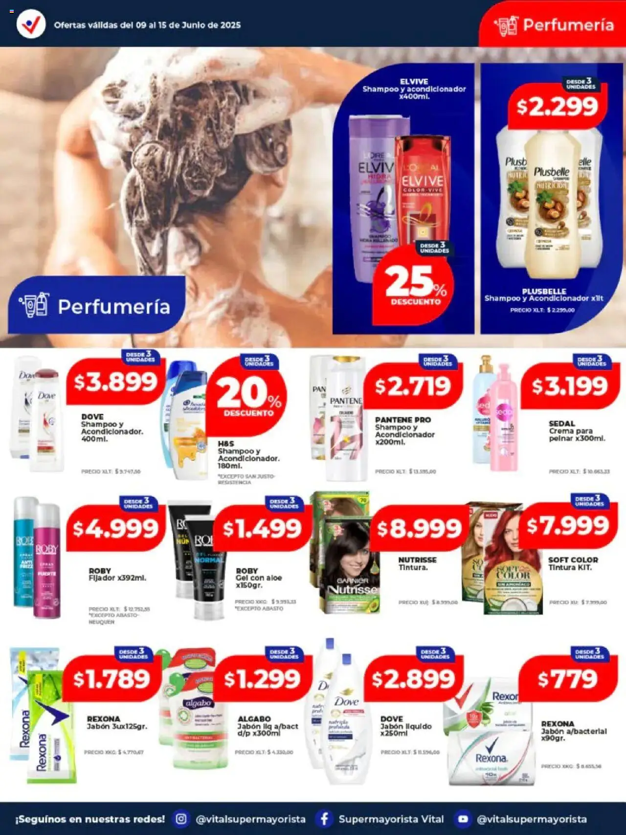 Vital ofertas - La Plata │ válido desde el 09.06.2025 | Página: 2 | Productos: Shampoo, Tintura, Fijador, Jabón