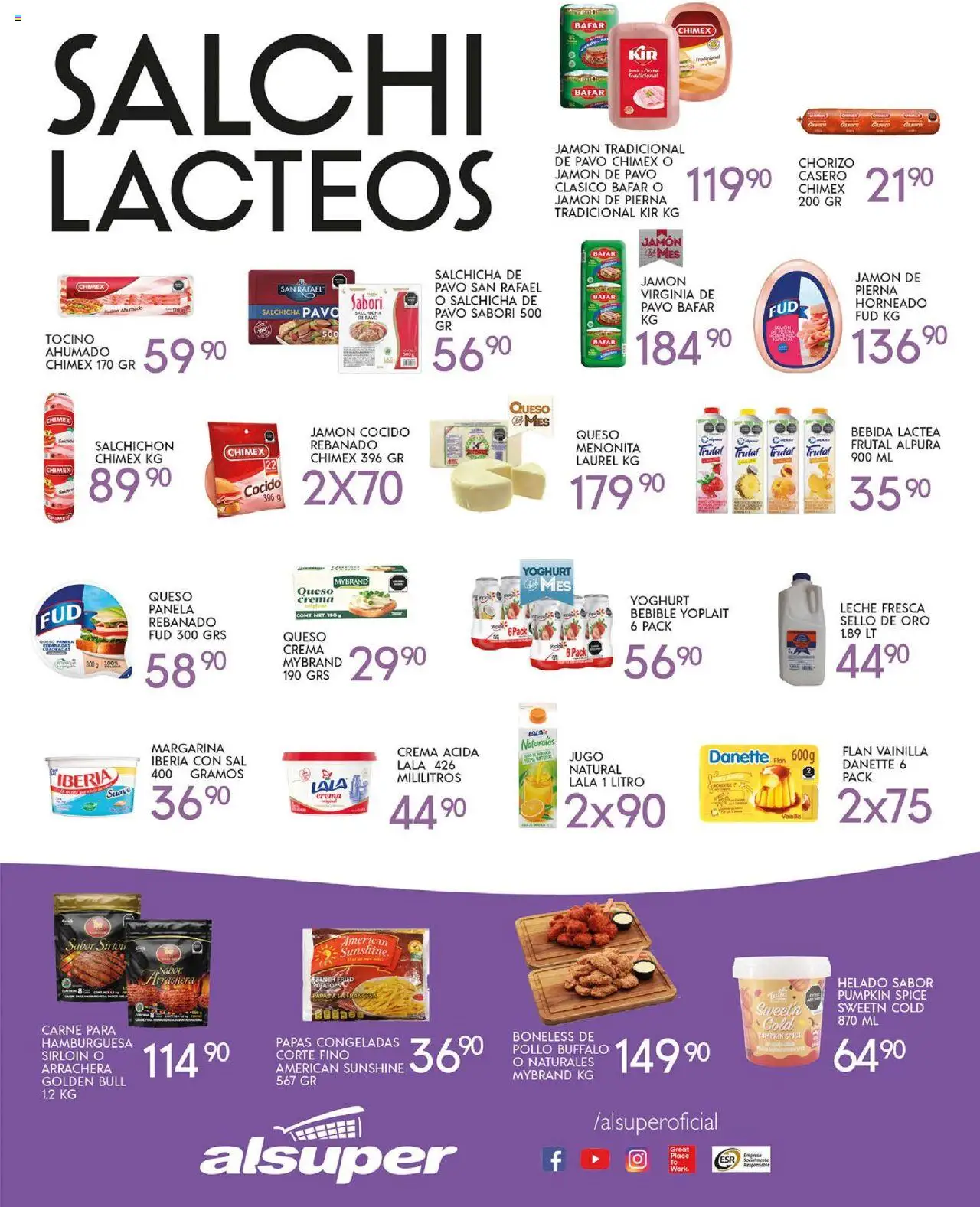 Nuevas ofertas de Alsuper válidas en toda la República Mexicana desde el 14.10.2025. ¡Encuentra las mejores ofertas en Alsuper - Folleto Chihuauha Estado! | Página: 3 | Productos: Jamón cocido, Sal, Jugo, Margarina