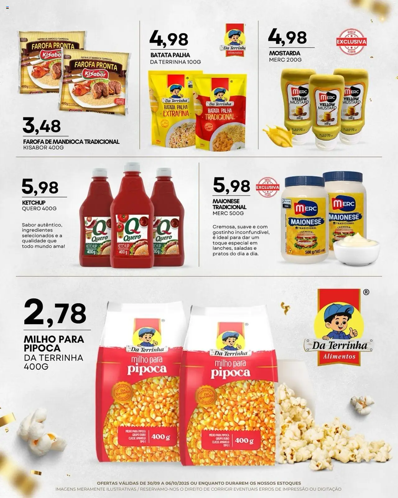 Mercadão Atacadista Folheto - válido de 30.09.2025 | Página: 5 | Produtos: Farinha de mandioca, Ketchup, Batata, Pipoca