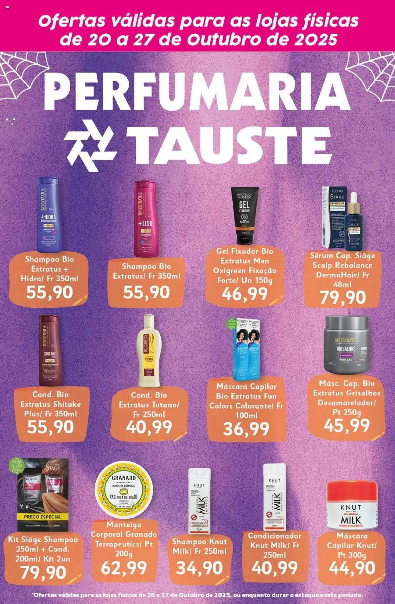 Tauste Folheto - válido de 20.10.2025 | Página: 1 | Produtos: Shampoo, Condicionador, Manteiga, Sérum
