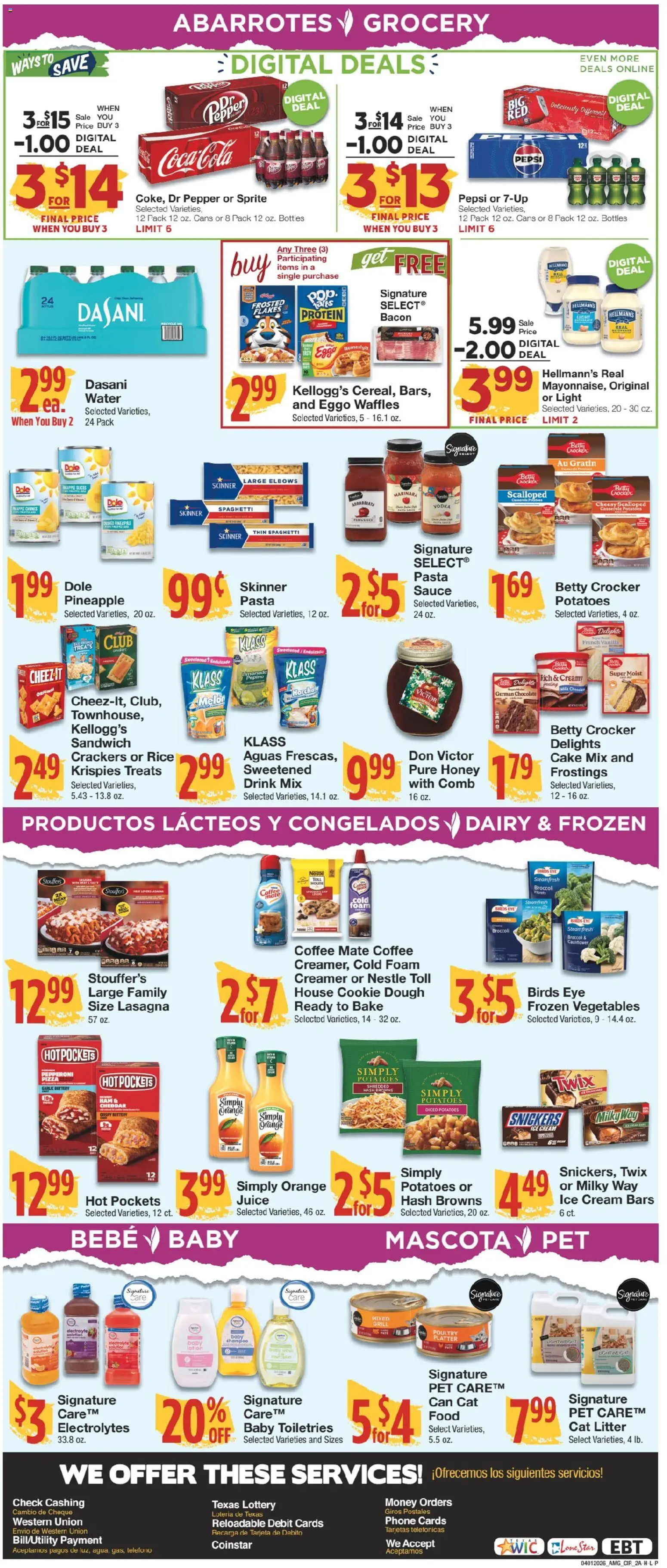 United Supermarkets Ad - valid from 31.03.2026 | Page: 2 | Products: Pasta, Cream, Water, Grill