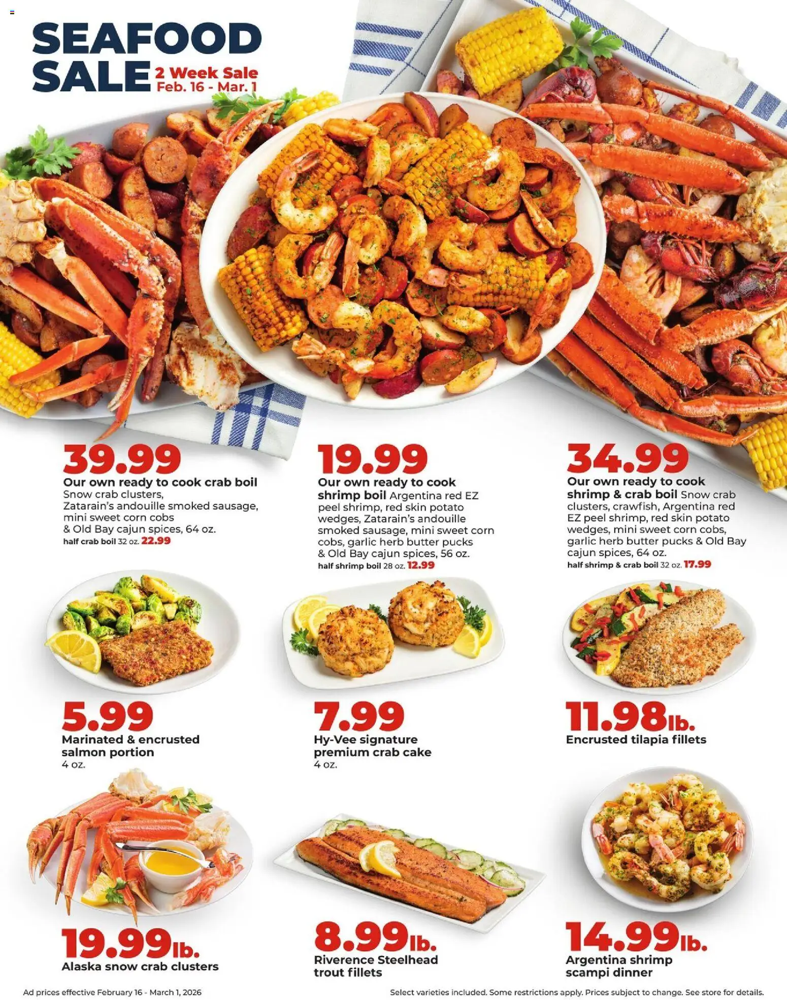 HyVee Weekly Ad - valid from 23.02.2026 | Page: 14 | Products: Corn, Butter, Seafood, Garlic