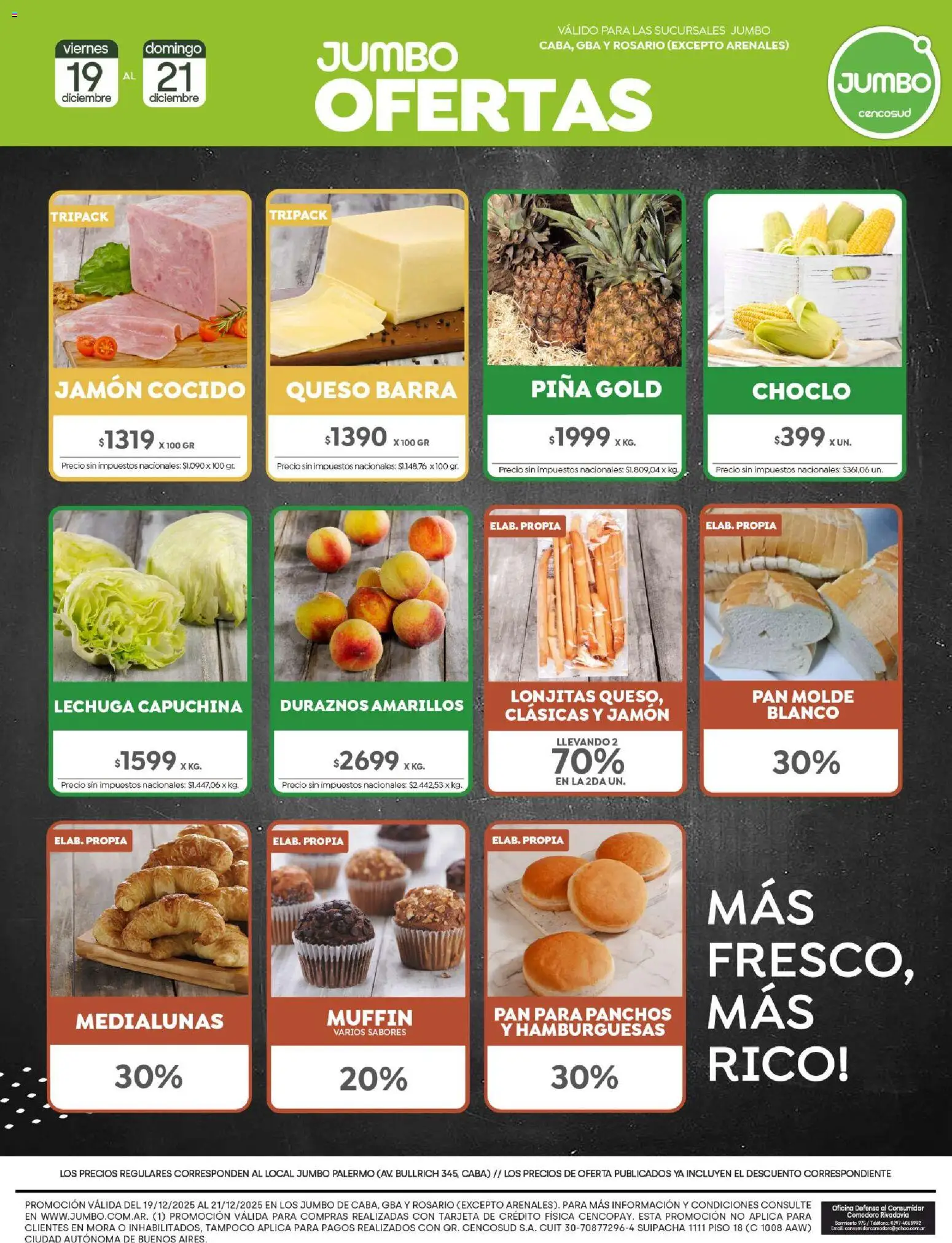 Jumbo ofertas │ válido desde el 19.12.2025 | Página: 7 | Productos: Rosario, Lechuga, Queso, Piña