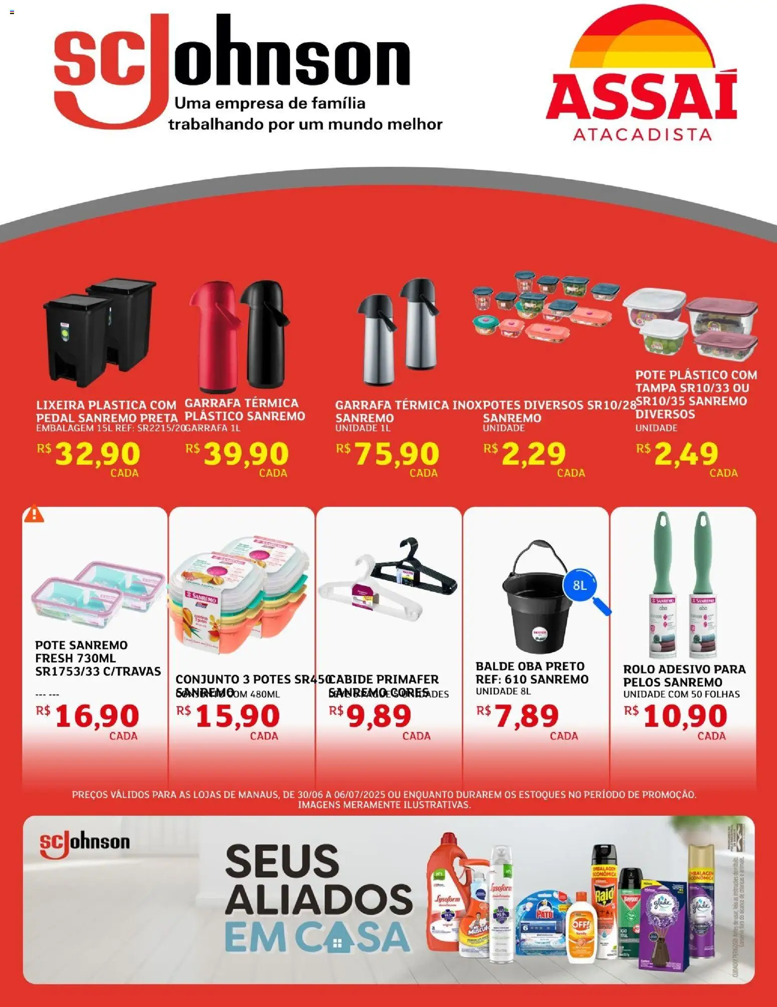 Assaí Atacadista Folheto - válido de 06.01.2026 | Página: 1 | Produtos: Garrafa térmica, Lixeira, Potes, Balde